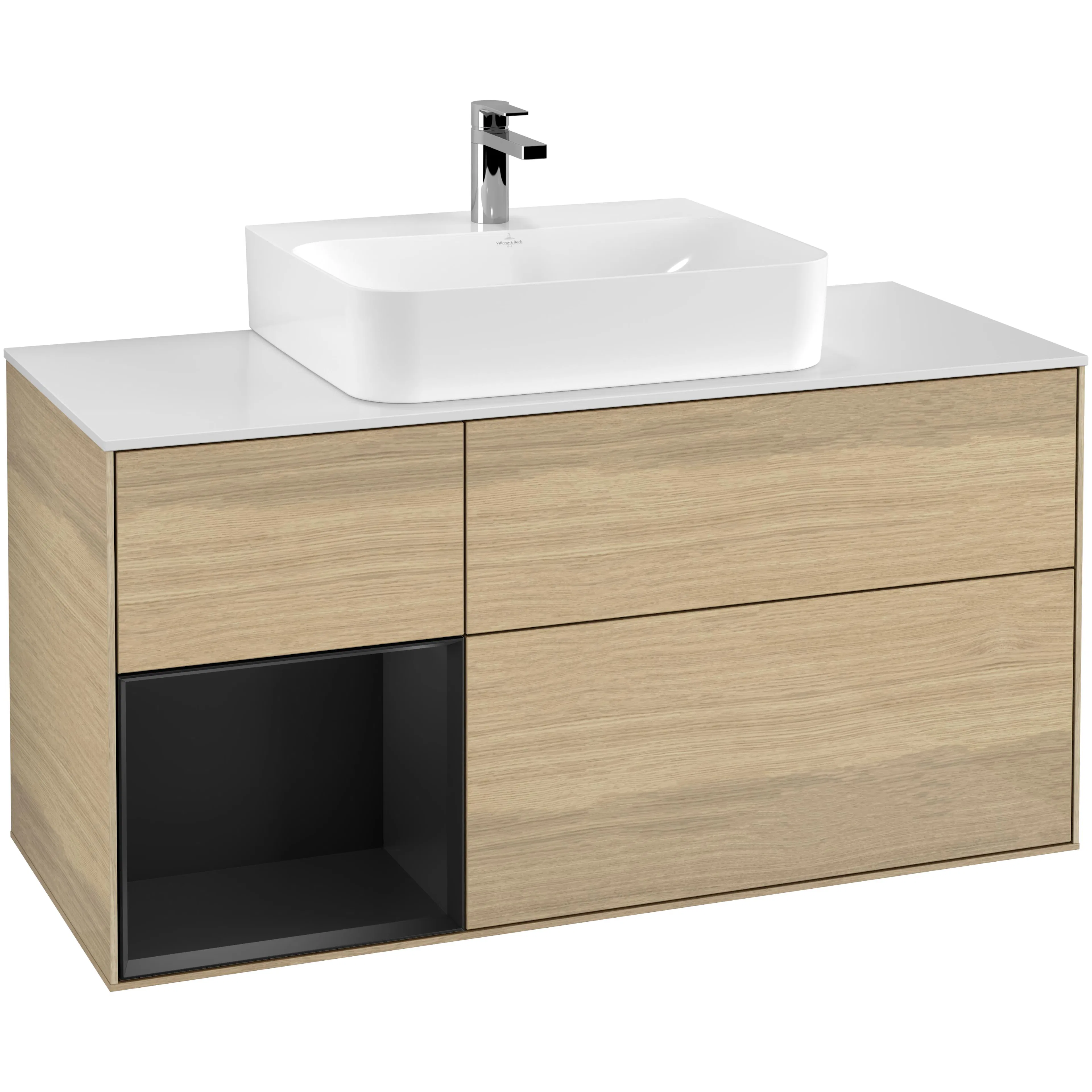 Tvättställsskåp Villeroy & Boch Finion med 3 Lådor Hylla och Bänkskiva för Centrerat Tvättställ