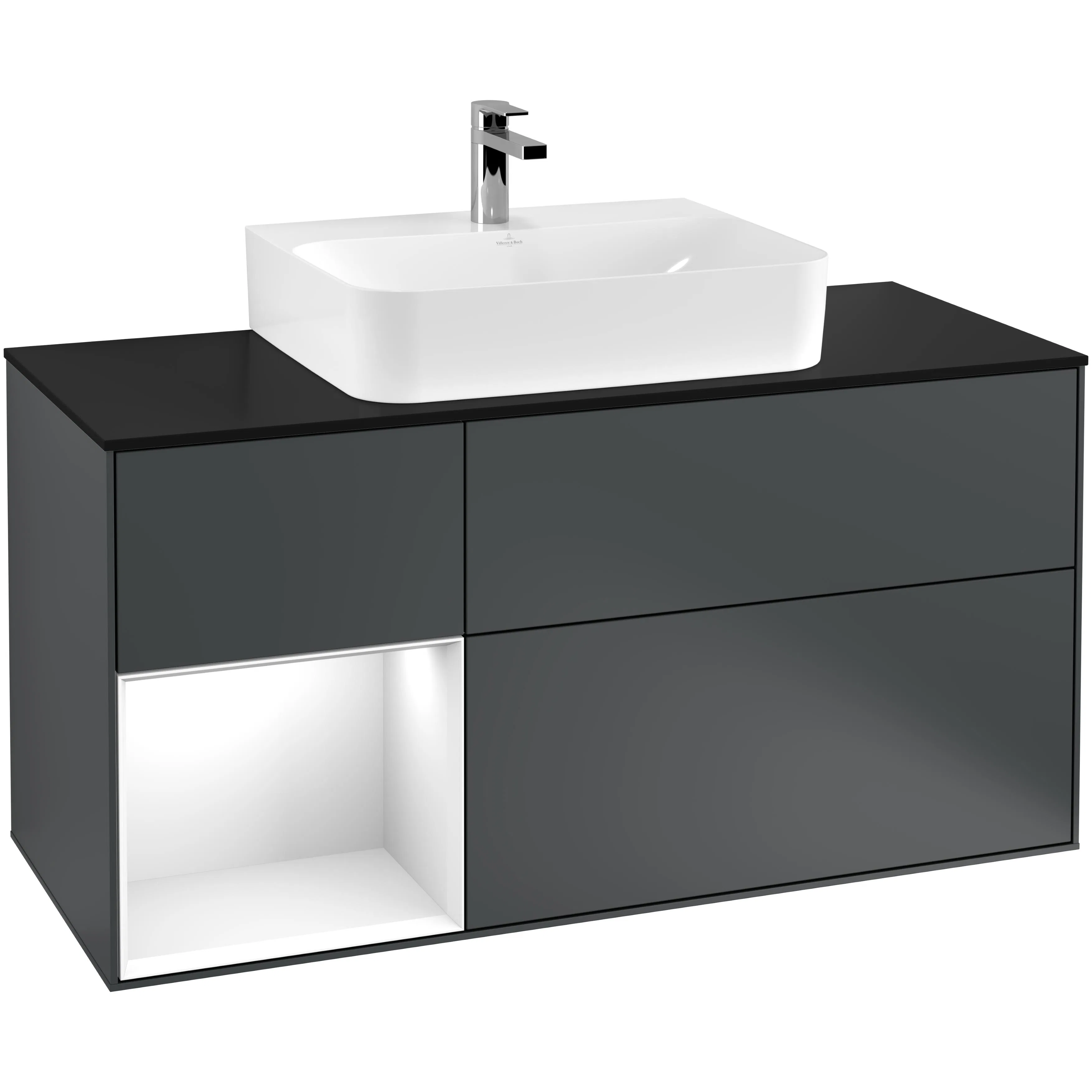 Tvättställsskåp Villeroy & Boch Finion med 3 Lådor Hylla och Bänkskiva för Centrerat Tvättställ