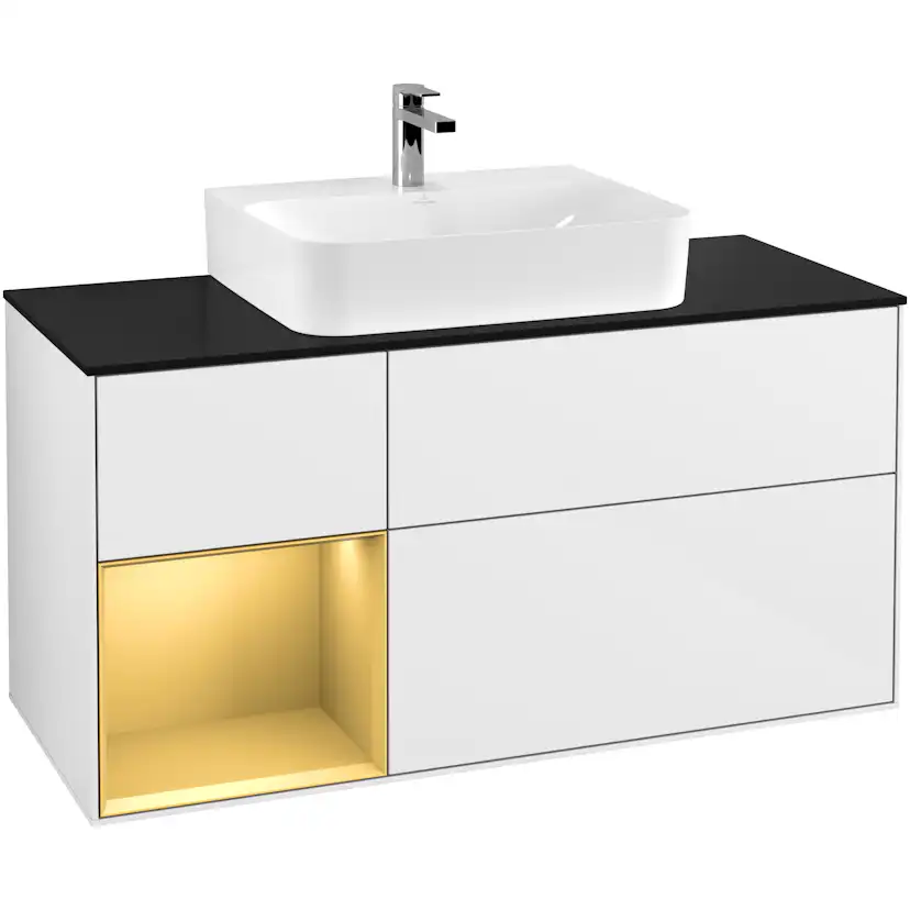 Tvättställsskåp Villeroy & Boch Finion med 3 Lådor Hylla och Bänkskiva för Centrerat Tvättställ