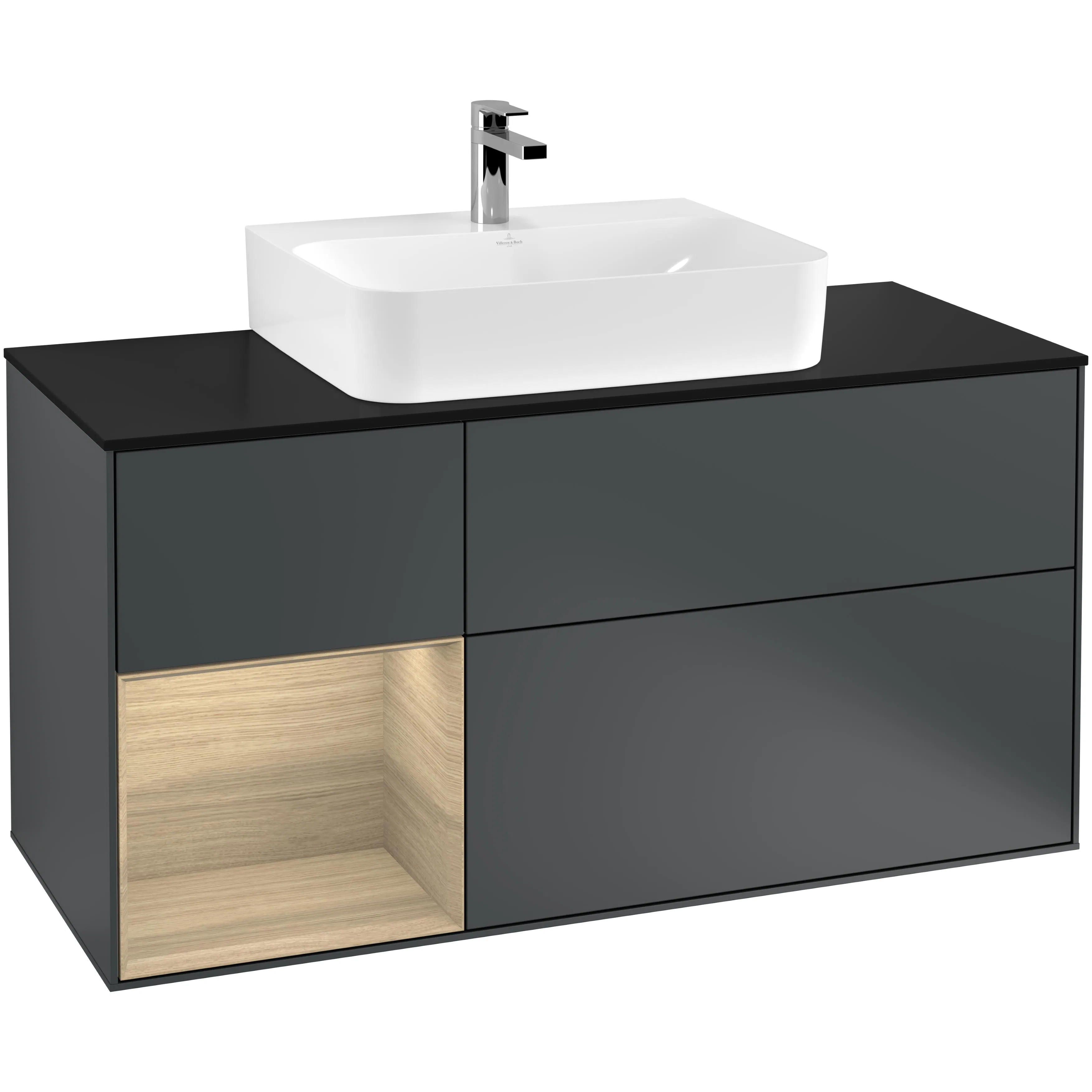 Tvättställsskåp Villeroy & Boch Finion med 3 Lådor Hylla och Bänkskiva för Centrerat Tvättställ