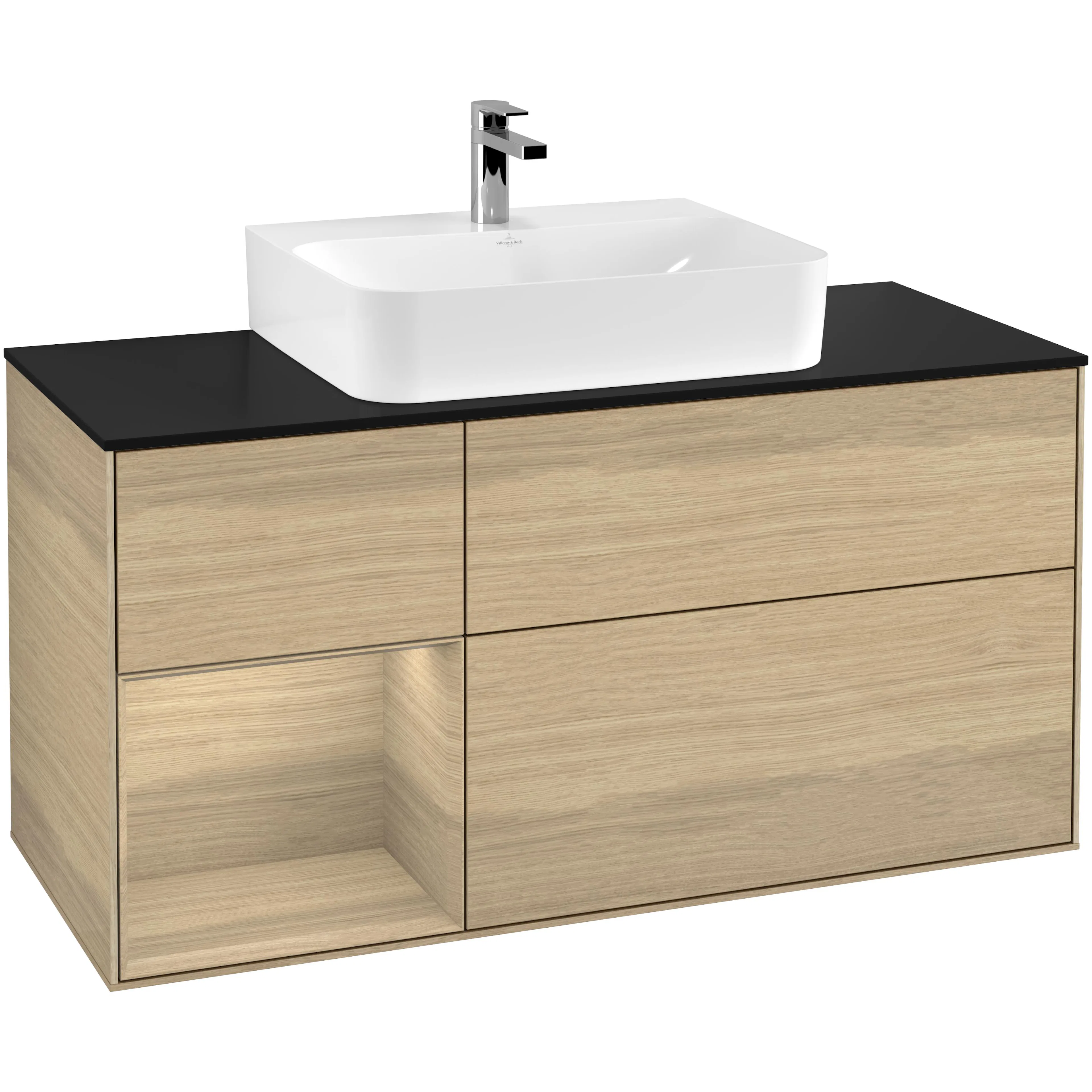 Tvättställsskåp Villeroy & Boch Finion med 3 Lådor Hylla och Bänkskiva för Centrerat Tvättställ