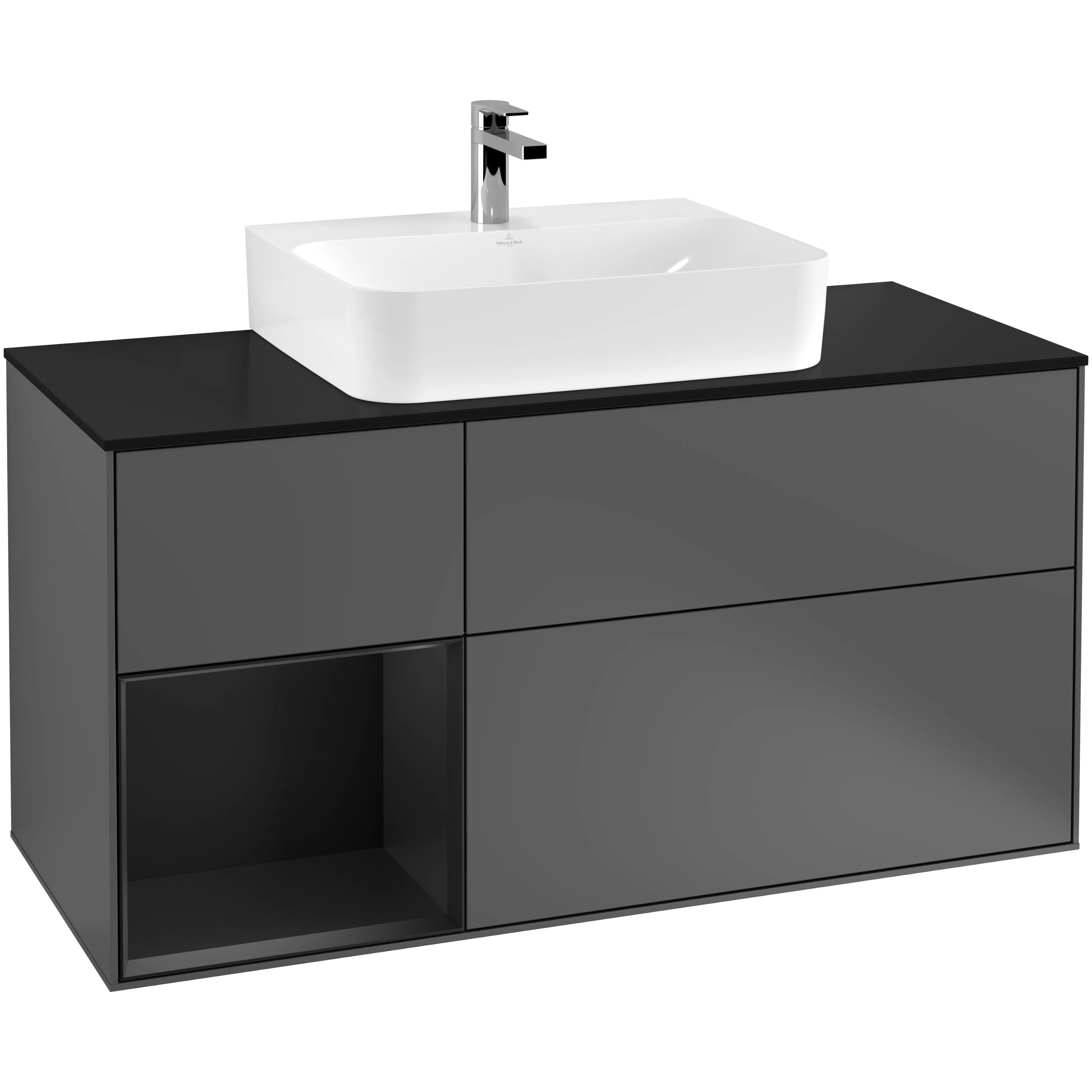 Tvättställsskåp Villeroy & Boch Finion med 3 Lådor Hylla och Bänkskiva för Centrerat Tvättställ