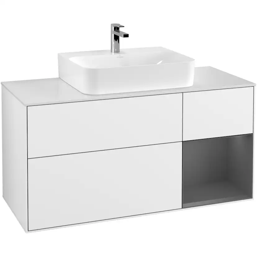 Tvättställsskåp Villeroy & Boch Finion med 3 Lådor Hylla och Bänkskiva för Centrerat Tvättställ