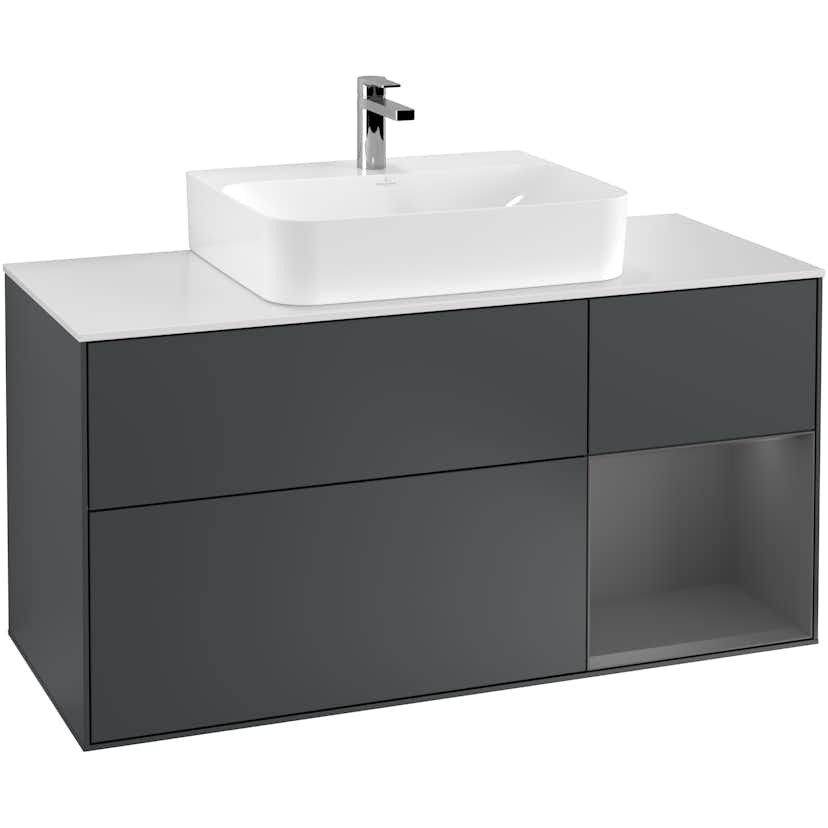 Tvättställsskåp Villeroy & Boch Finion med 3 Lådor Hylla och Bänkskiva för Centrerat Tvättställ