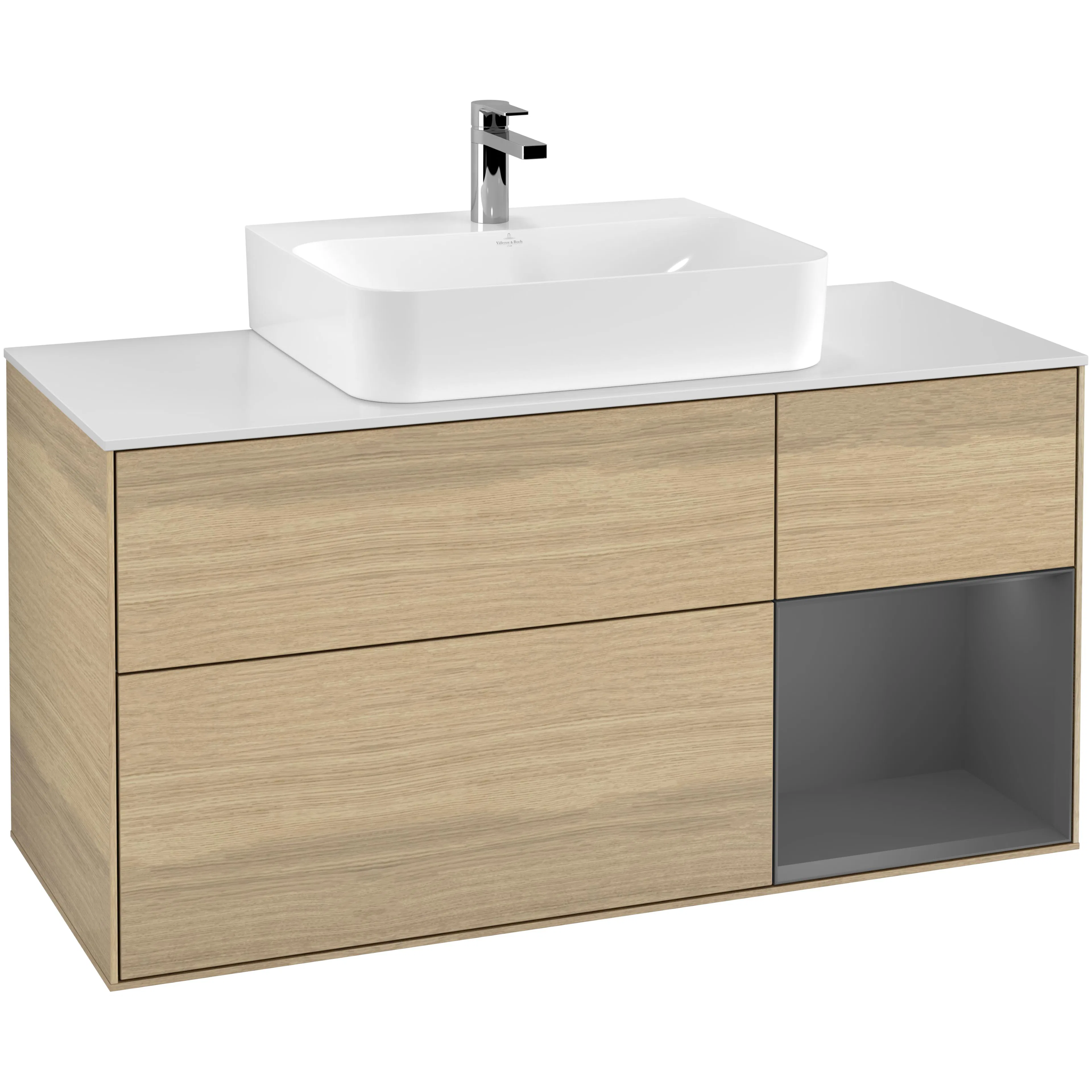 Tvättställsskåp Villeroy & Boch Finion med 3 Lådor Hylla och Bänkskiva för Centrerat Tvättställ