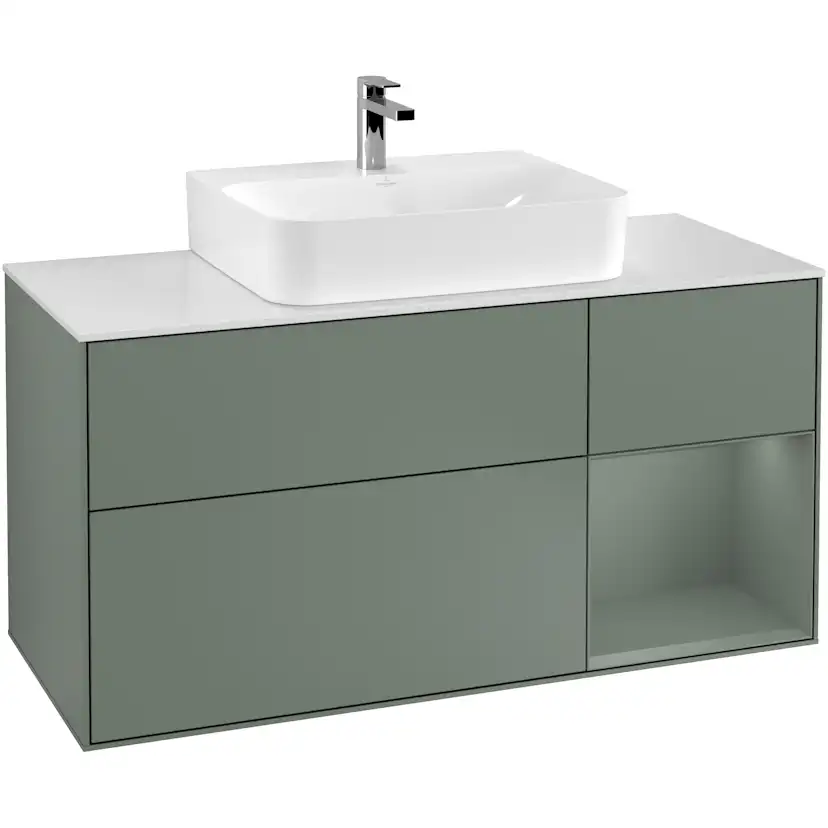 Tvättställsskåp Villeroy & Boch Finion med 3 Lådor Hylla och Bänkskiva för Centrerat Tvättställ