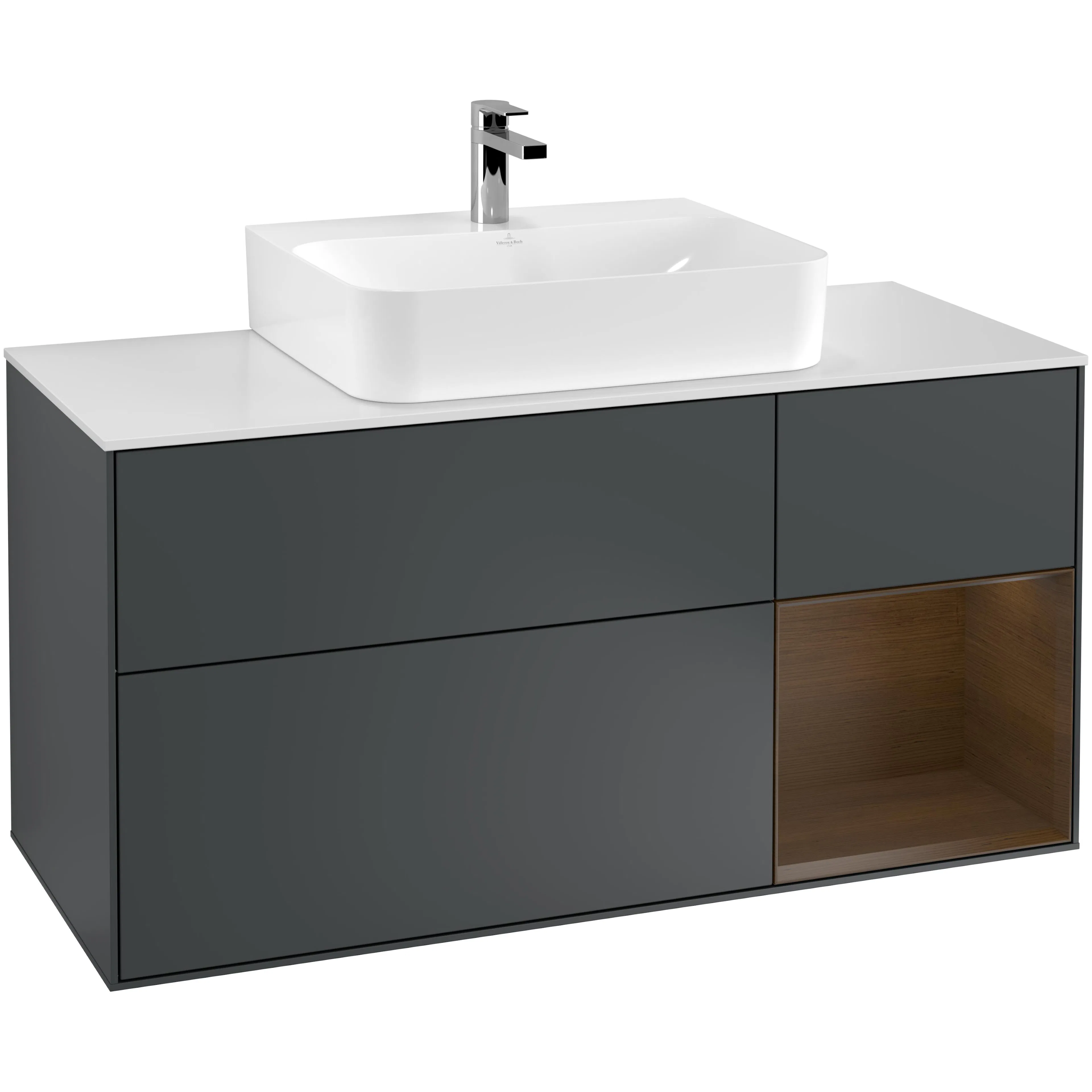 Tvättställsskåp Villeroy & Boch Finion med 3 Lådor Hylla och Bänkskiva för Centrerat Tvättställ