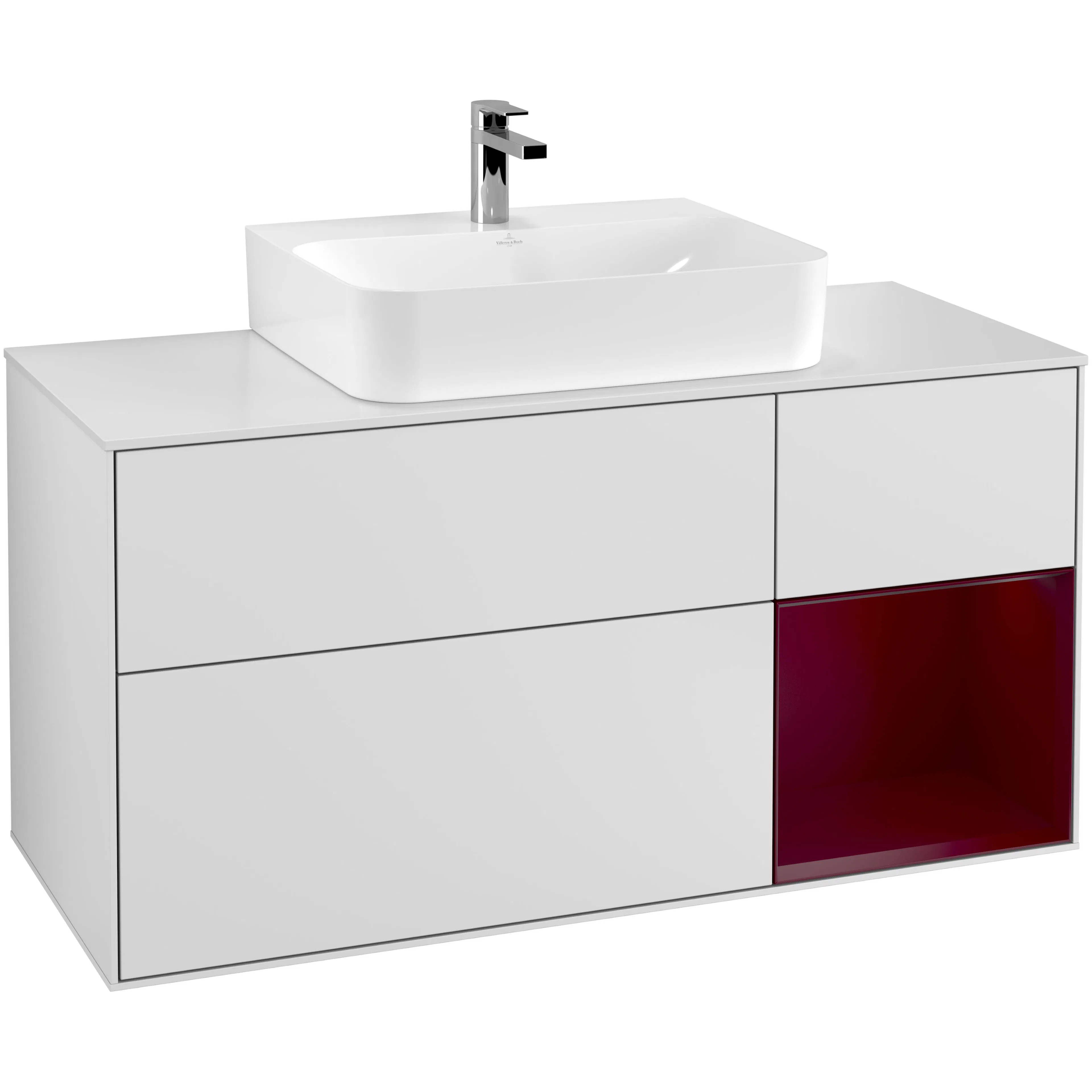 Tvättställsskåp Villeroy & Boch Finion med 3 Lådor Hylla och Bänkskiva för Centrerat Tvättställ