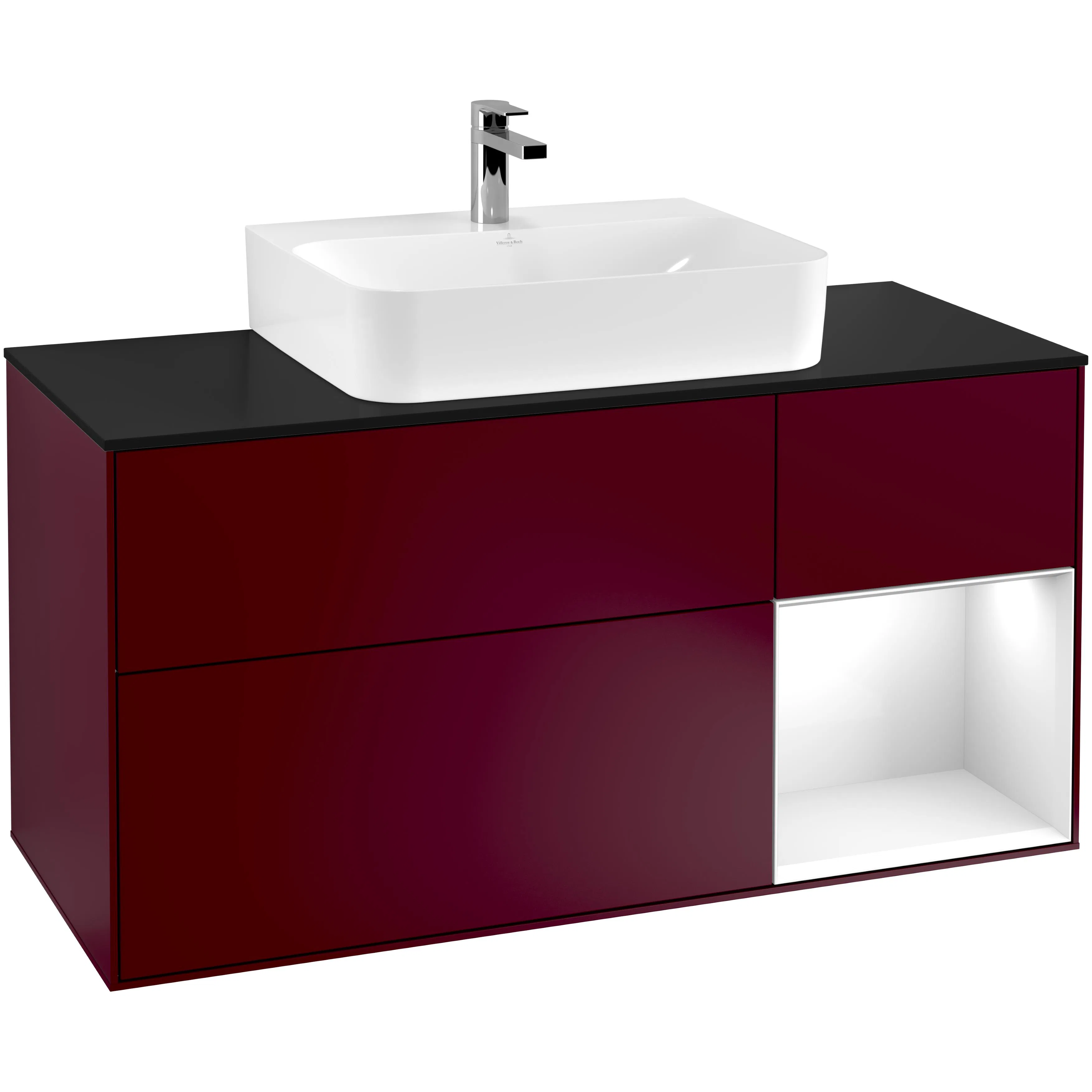 Tvättställsskåp Villeroy & Boch Finion med 3 Lådor Hylla och Bänkskiva för Centrerat Tvättställ