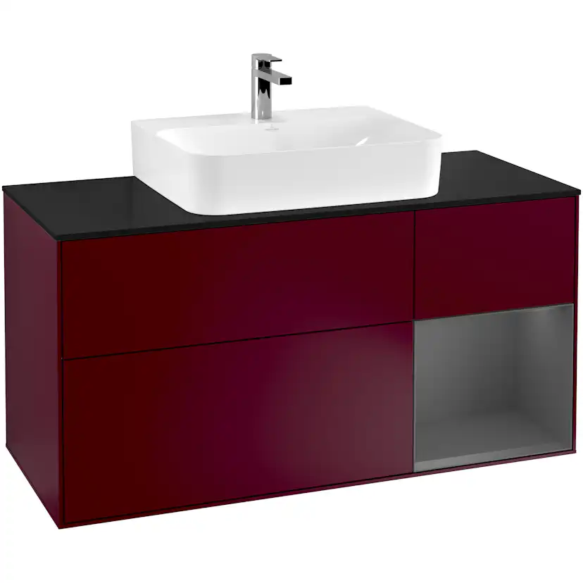 Tvättställsskåp Villeroy & Boch Finion med 3 Lådor Hylla och Bänkskiva för Centrerat Tvättställ