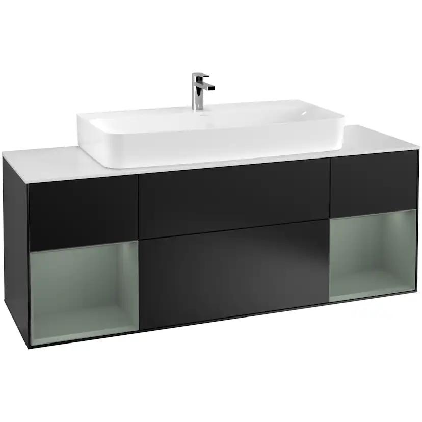 Tvättställsskåp Villeroy & Boch Finion med Två Hyllor och Bänkskiva för Centrerat Tvättställ