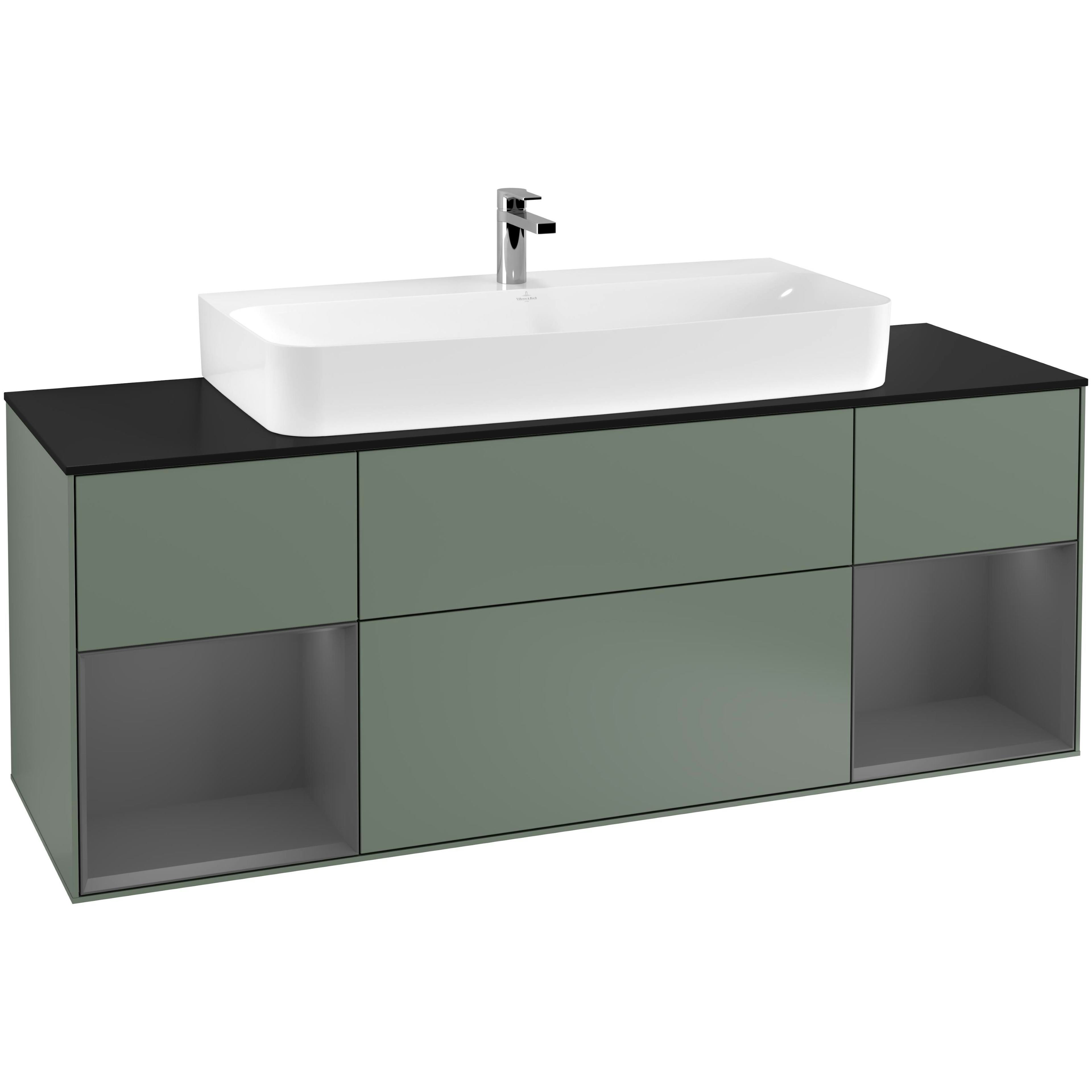 Tvättställsskåp Villeroy & Boch Finion med Två Hyllor och Bänkskiva för Centrerat Tvättställ