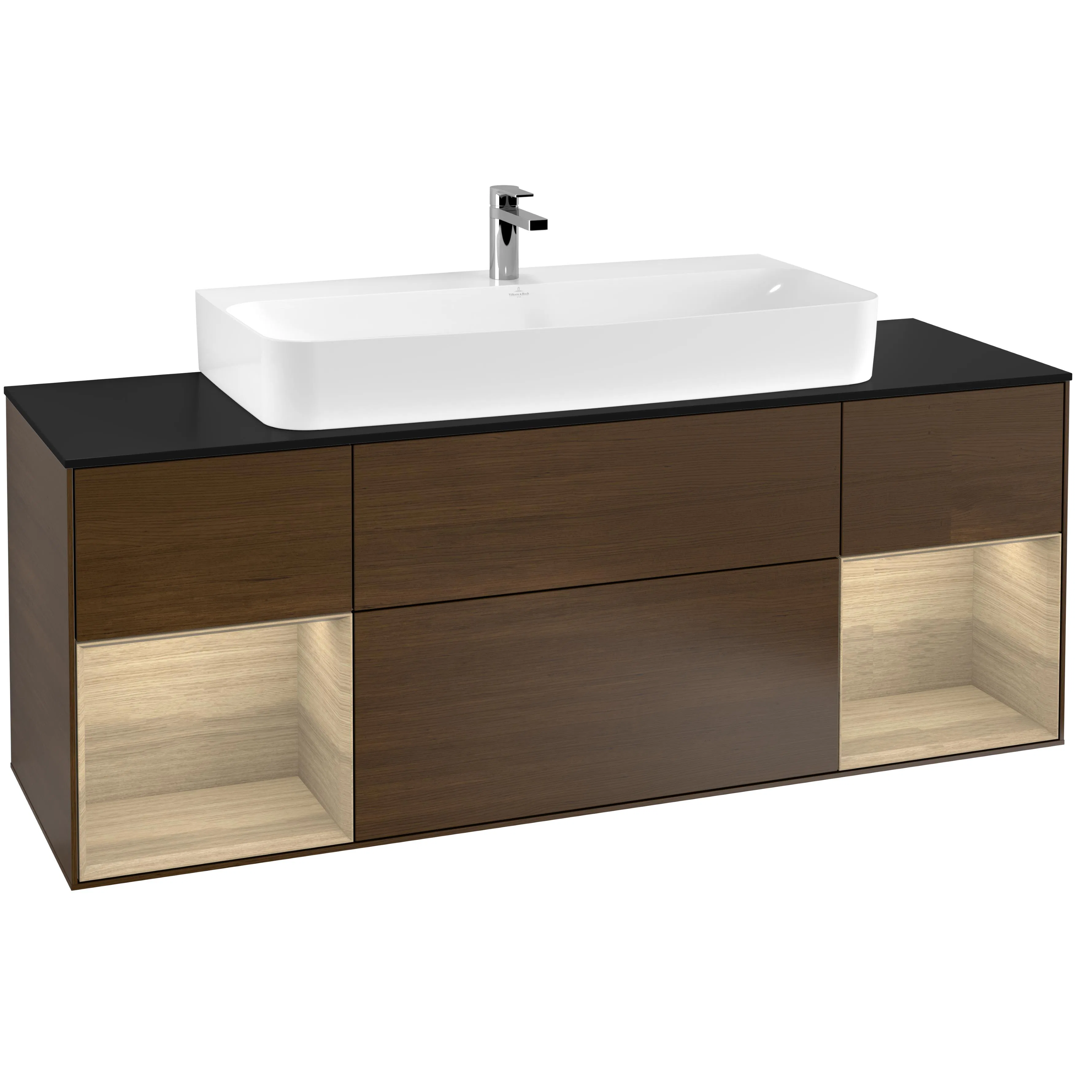 Tvättställsskåp Villeroy & Boch Finion med Två Hyllor och Bänkskiva för Centrerat Tvättställ