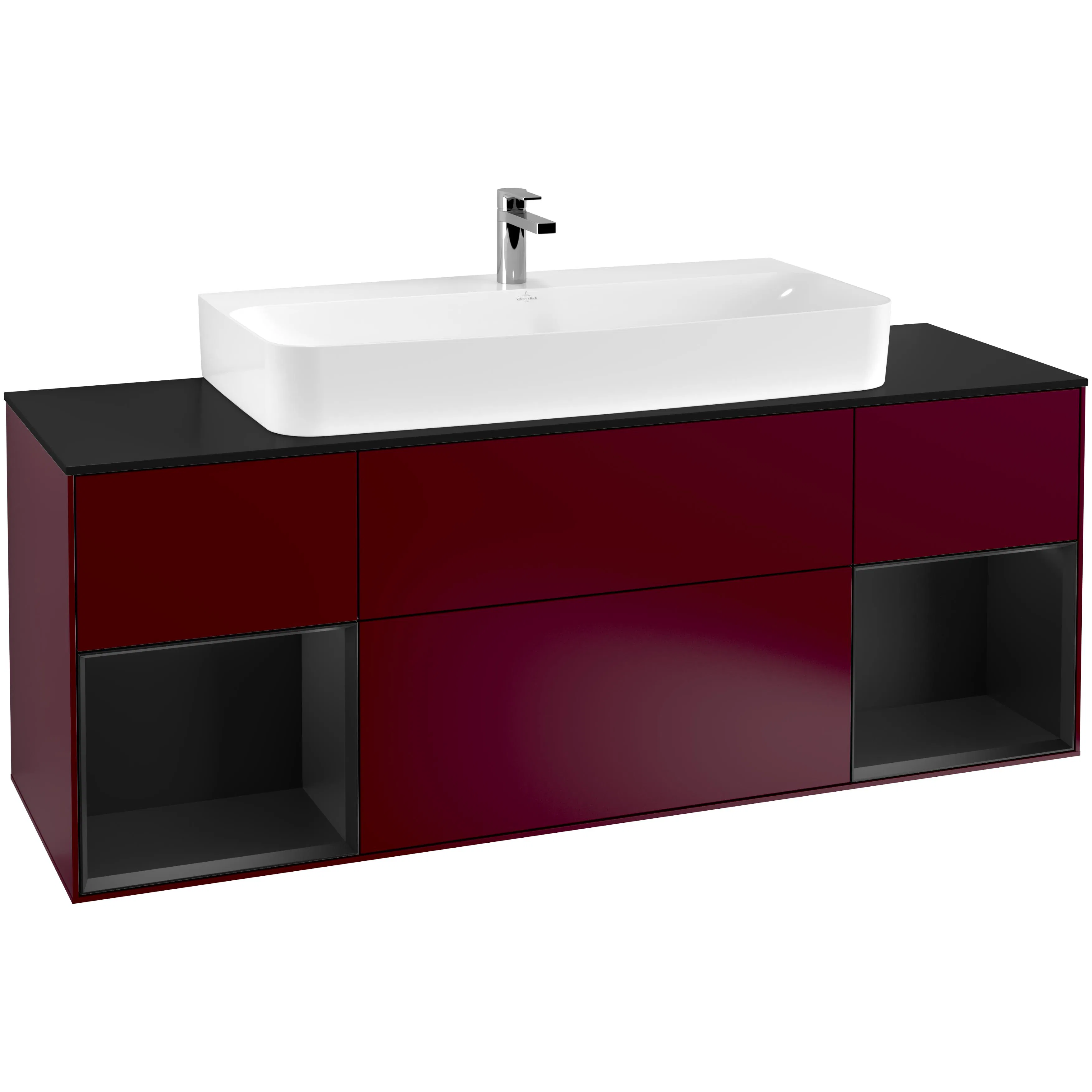 Tvättställsskåp Villeroy & Boch Finion med Två Hyllor och Bänkskiva för Centrerat Tvättställ