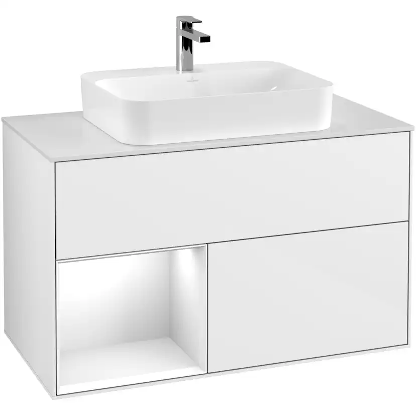 Tvättställsskåp Villeroy & Boch Finion med 2 Lådor Hylla och Bänkskiva för Ytmonterat Tvättställ