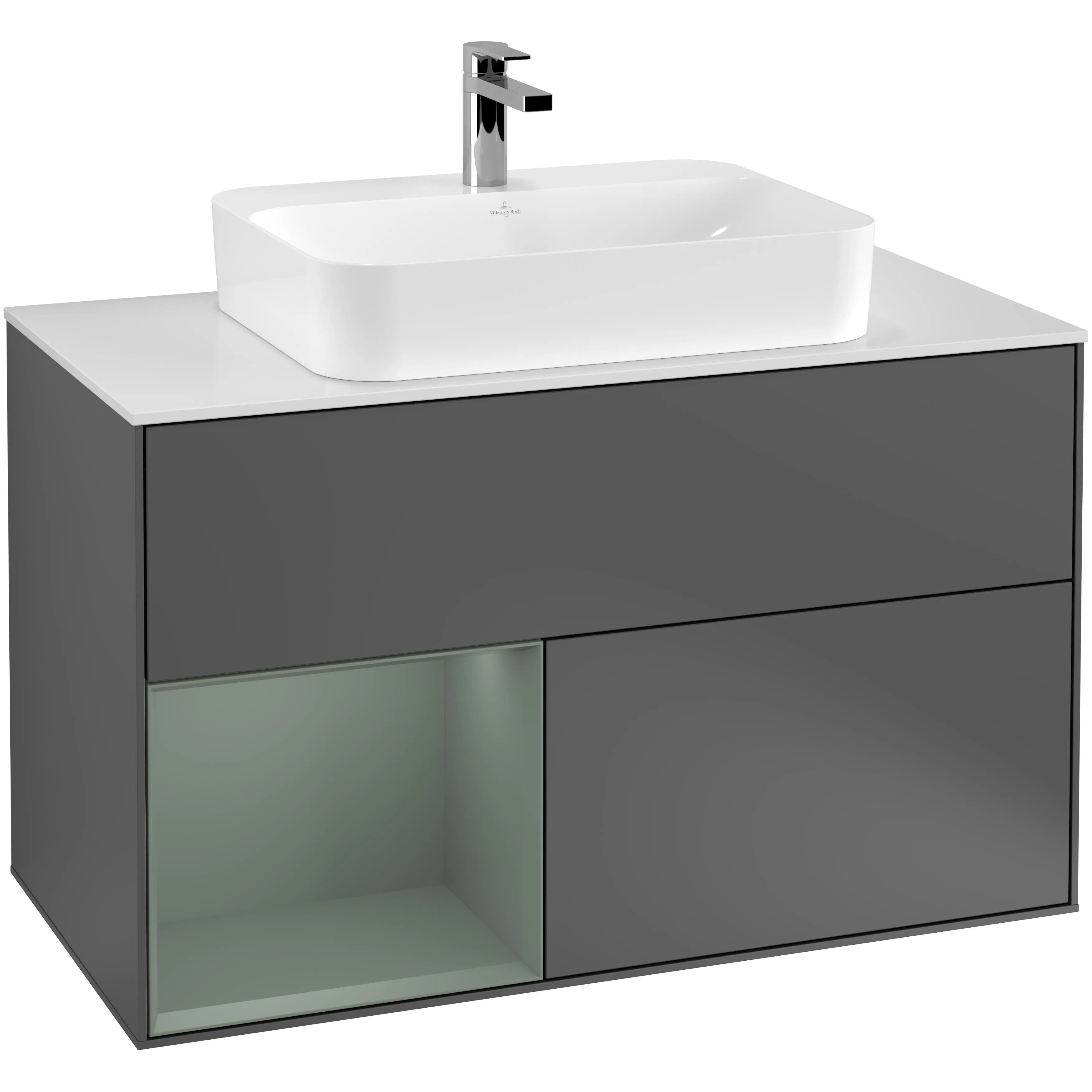 Tvättställsskåp Villeroy & Boch Finion med 2 Lådor Hylla och Bänkskiva för Ytmonterat Tvättställ