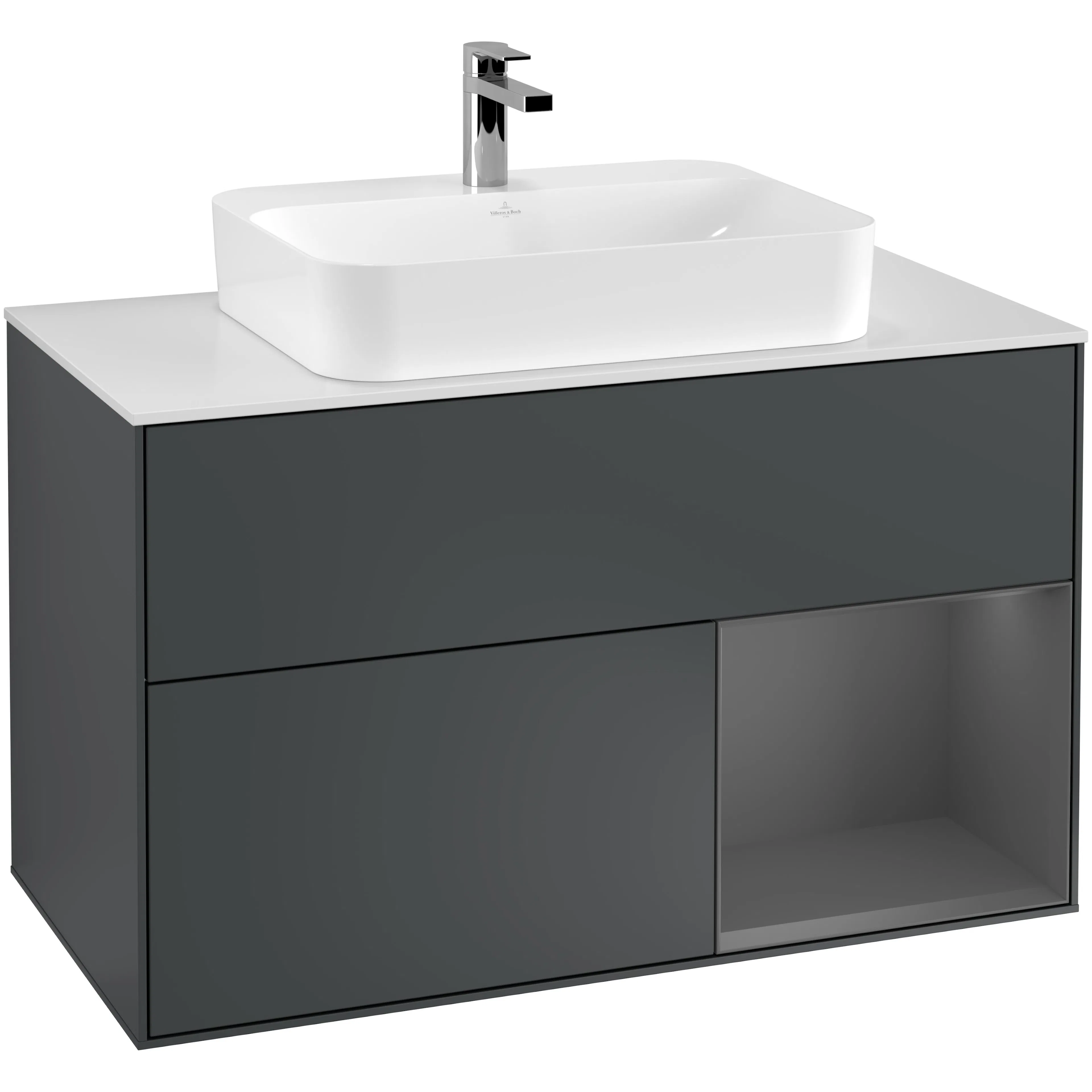 Tvättställsskåp Villeroy & Boch Finion med 2 Lådor Hylla och Bänkskiva för Ytmonterat Tvättställ