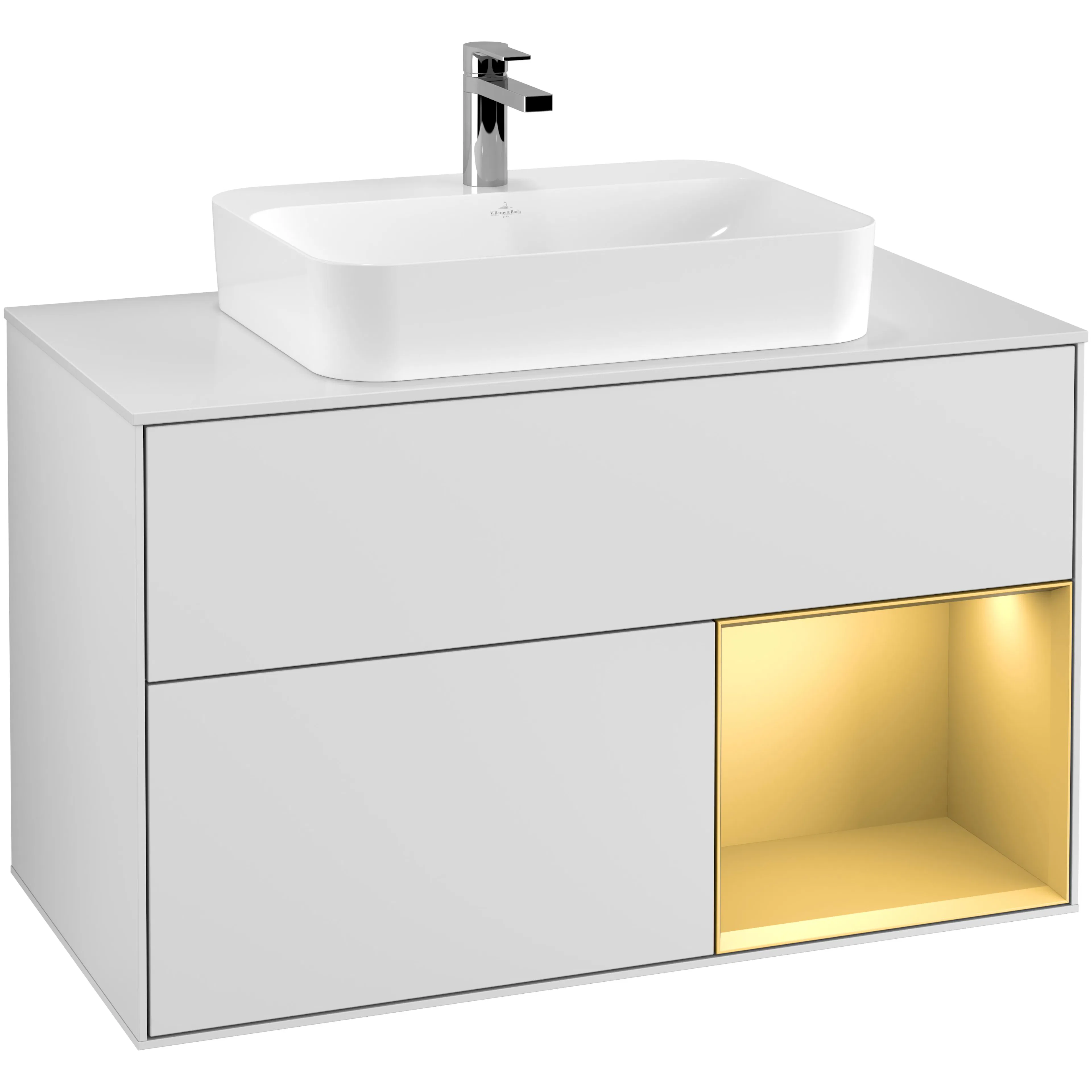 Tvättställsskåp Villeroy & Boch Finion med 2 Lådor Hylla och Bänkskiva för Ytmonterat Tvättställ