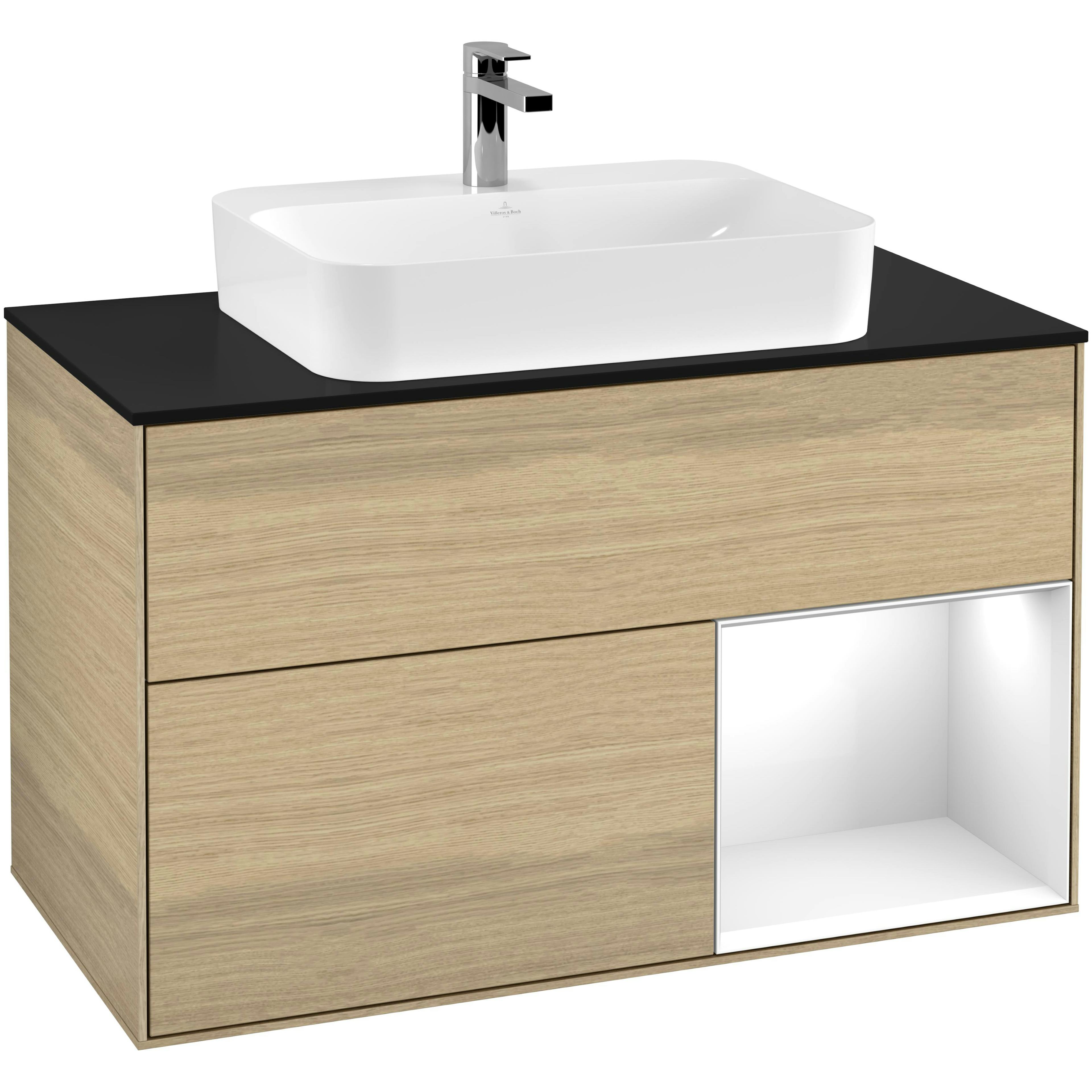 Tvättställsskåp Villeroy & Boch Finion med 2 Lådor Hylla och Bänkskiva för Ytmonterat Tvättställ