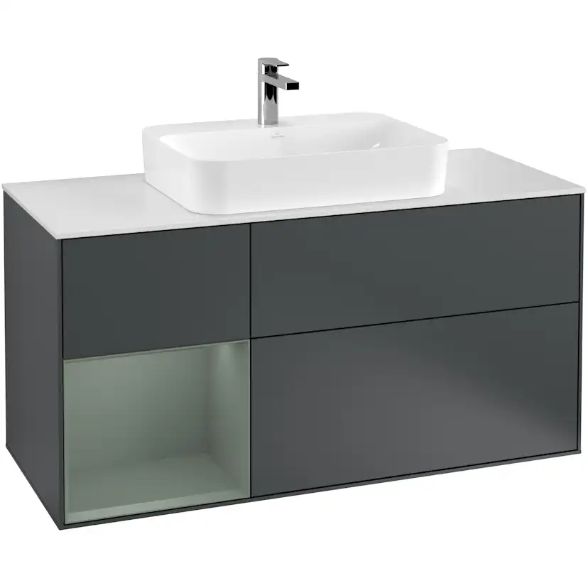 Tvättställsskåp Villeroy & Boch Finion med 3 Lådor Hylla och Bänkskiva för Ytmonterat Tvättställ