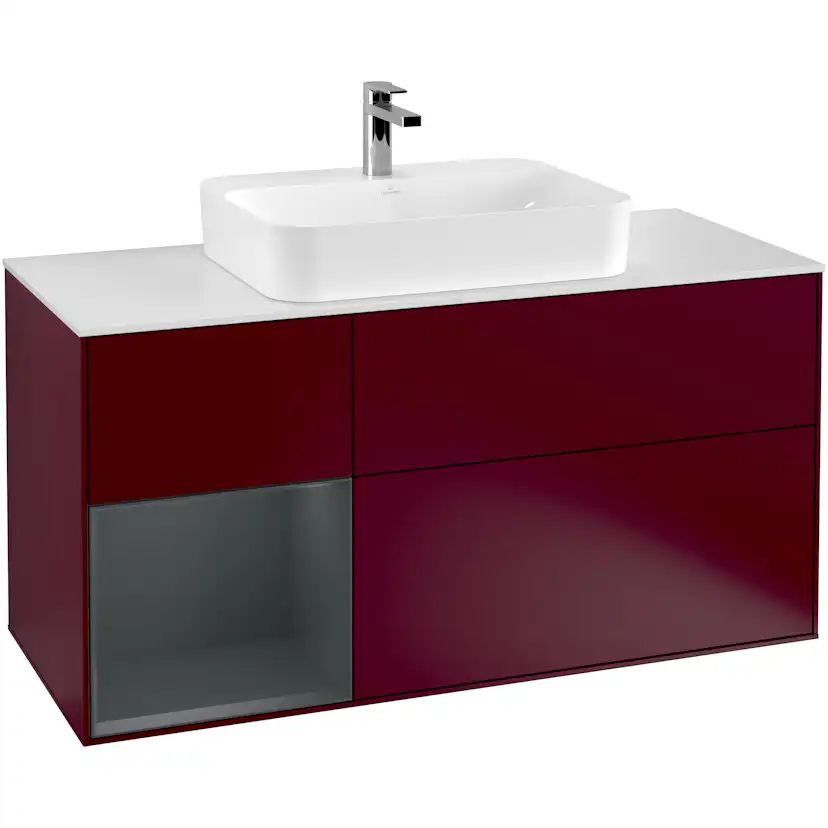 Tvättställsskåp Villeroy & Boch Finion med 3 Lådor Hylla och Bänkskiva för Ytmonterat Tvättställ