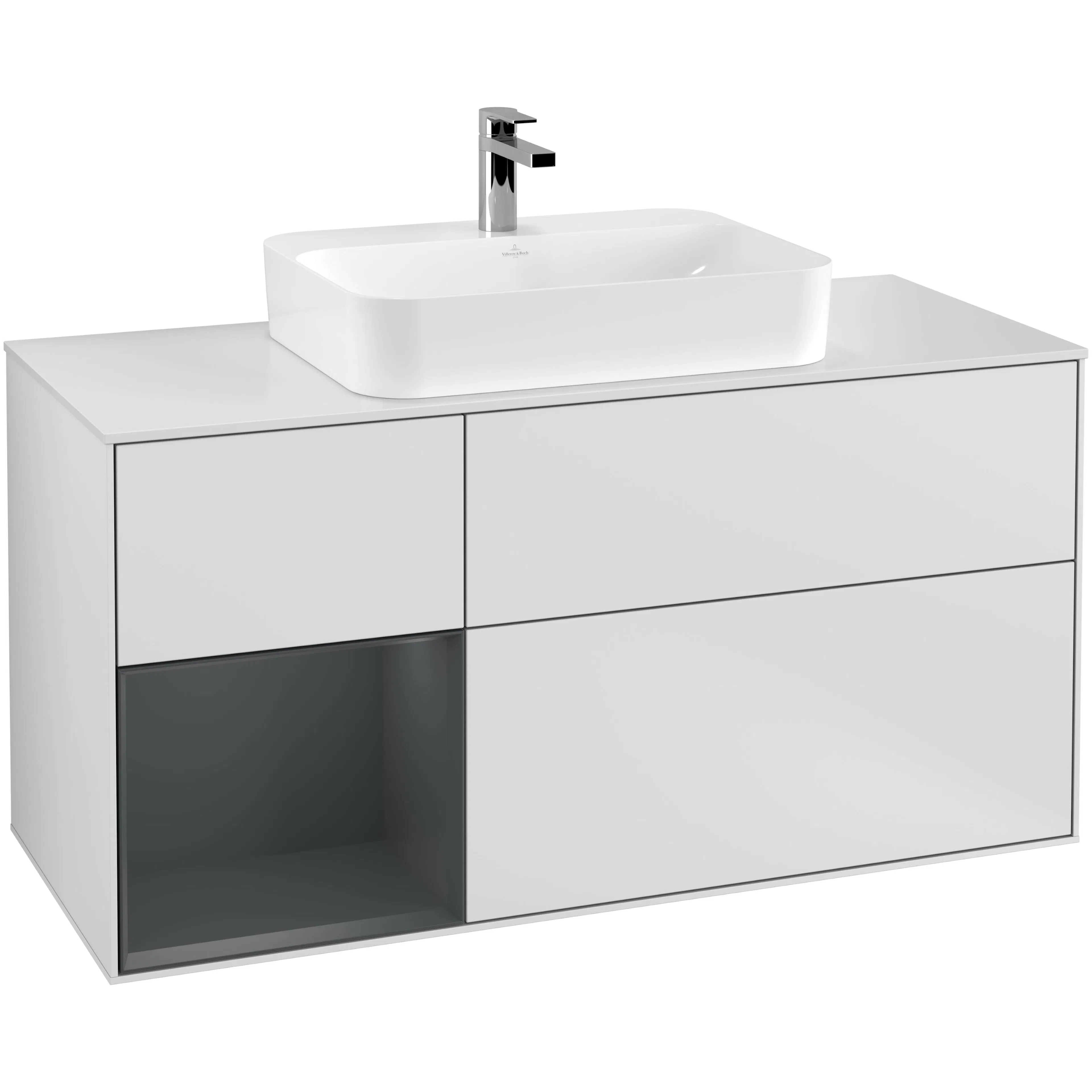 Tvättställsskåp Villeroy & Boch Finion med 3 Lådor Hylla och Bänkskiva för Ytmonterat Tvättställ