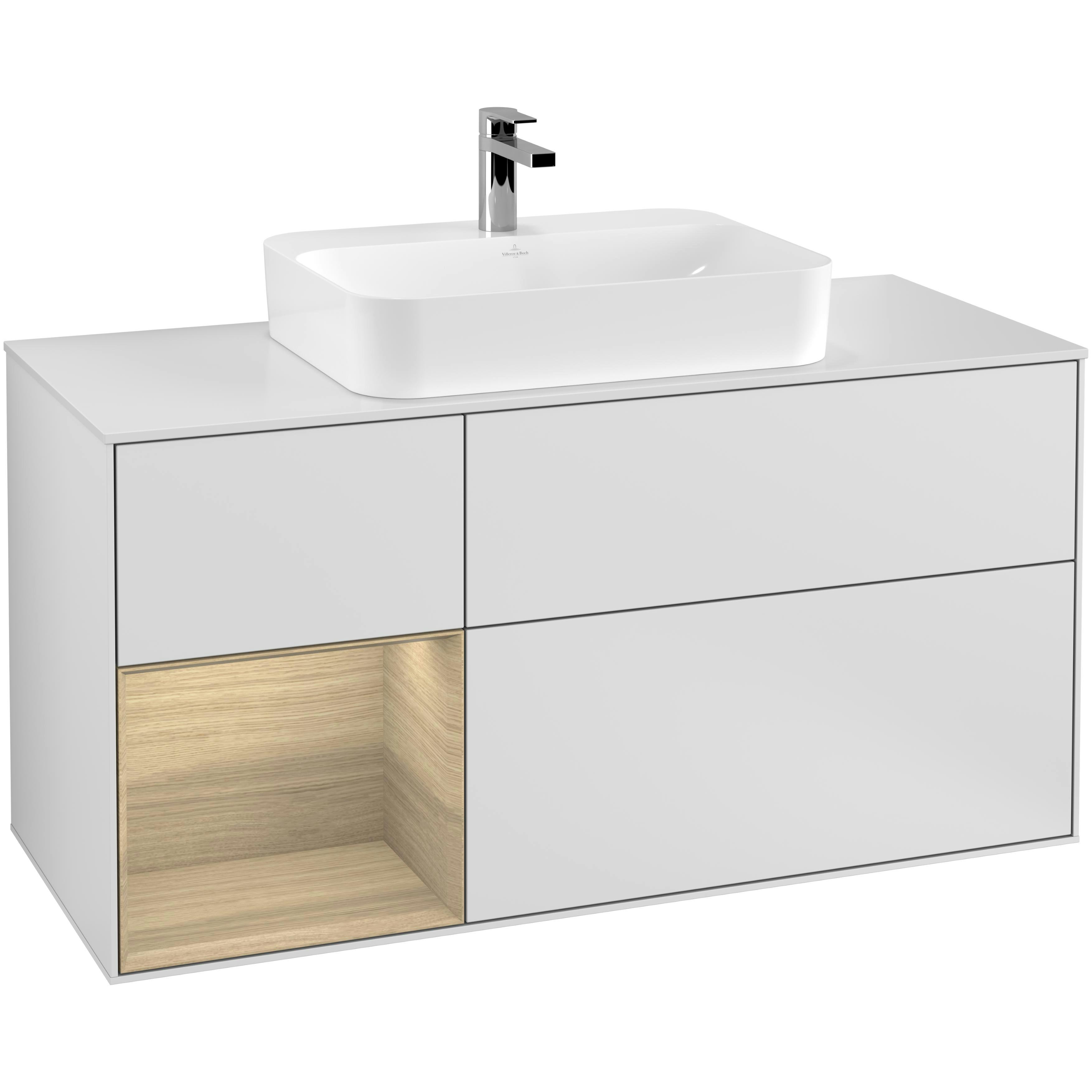 Tvättställsskåp Villeroy & Boch Finion med 3 Lådor Hylla och Bänkskiva för Ytmonterat Tvättställ