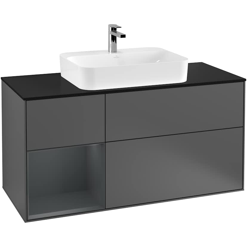 Tvättställsskåp Villeroy & Boch Finion med 3 Lådor Hylla och Bänkskiva för Ytmonterat Tvättställ