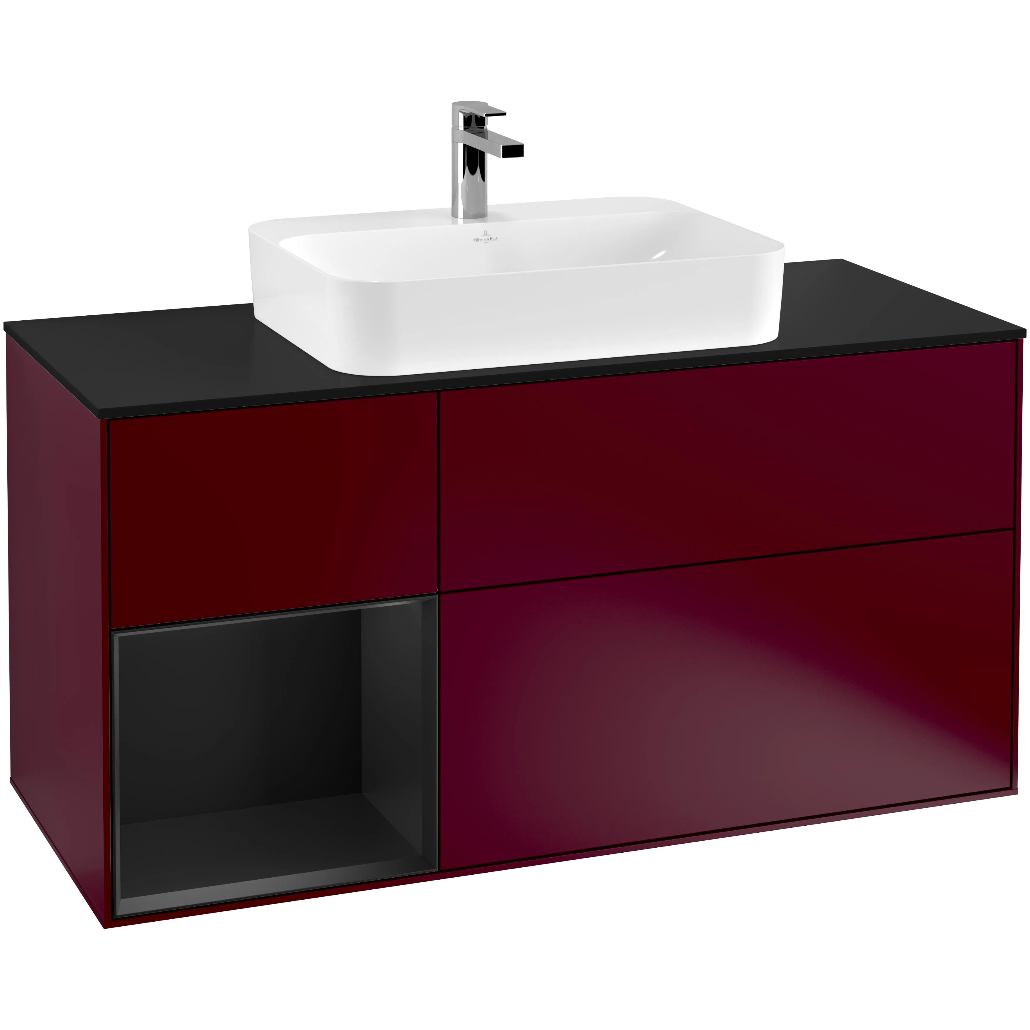 Tvättställsskåp Villeroy & Boch Finion med 3 Lådor Hylla och Bänkskiva för Ytmonterat Tvättställ