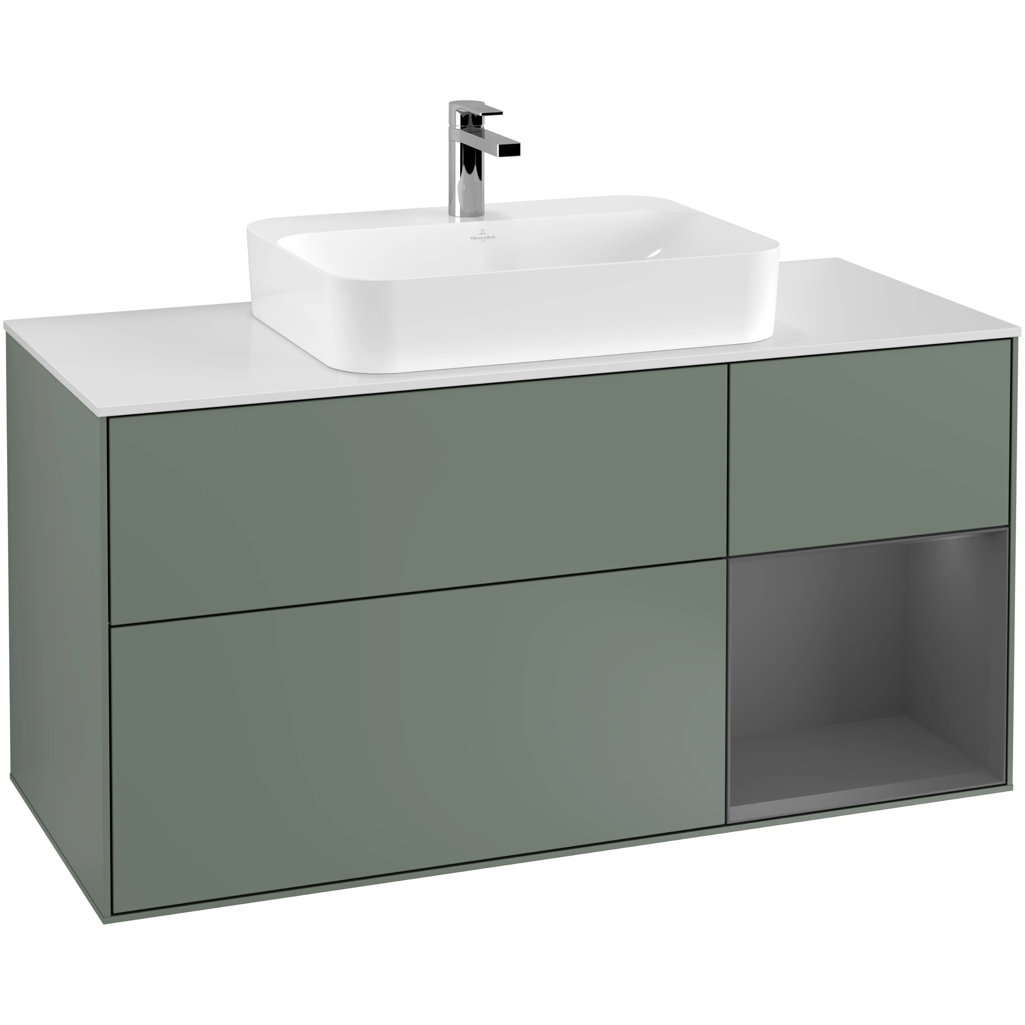 Tvättställsskåp Villeroy & Boch Finion med 3 Lådor Hylla och Bänkskiva för Ytmonterat Tvättställ