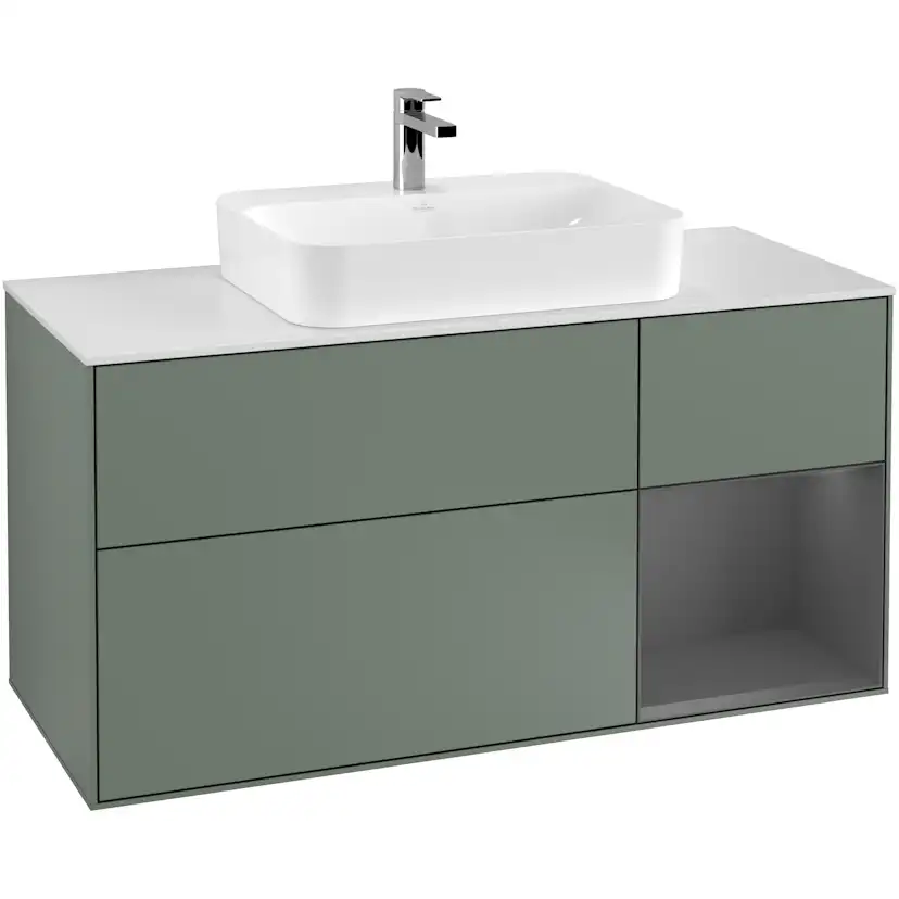 Tvättställsskåp Villeroy & Boch Finion med 3 Lådor Hylla och Bänkskiva för Ytmonterat Tvättställ