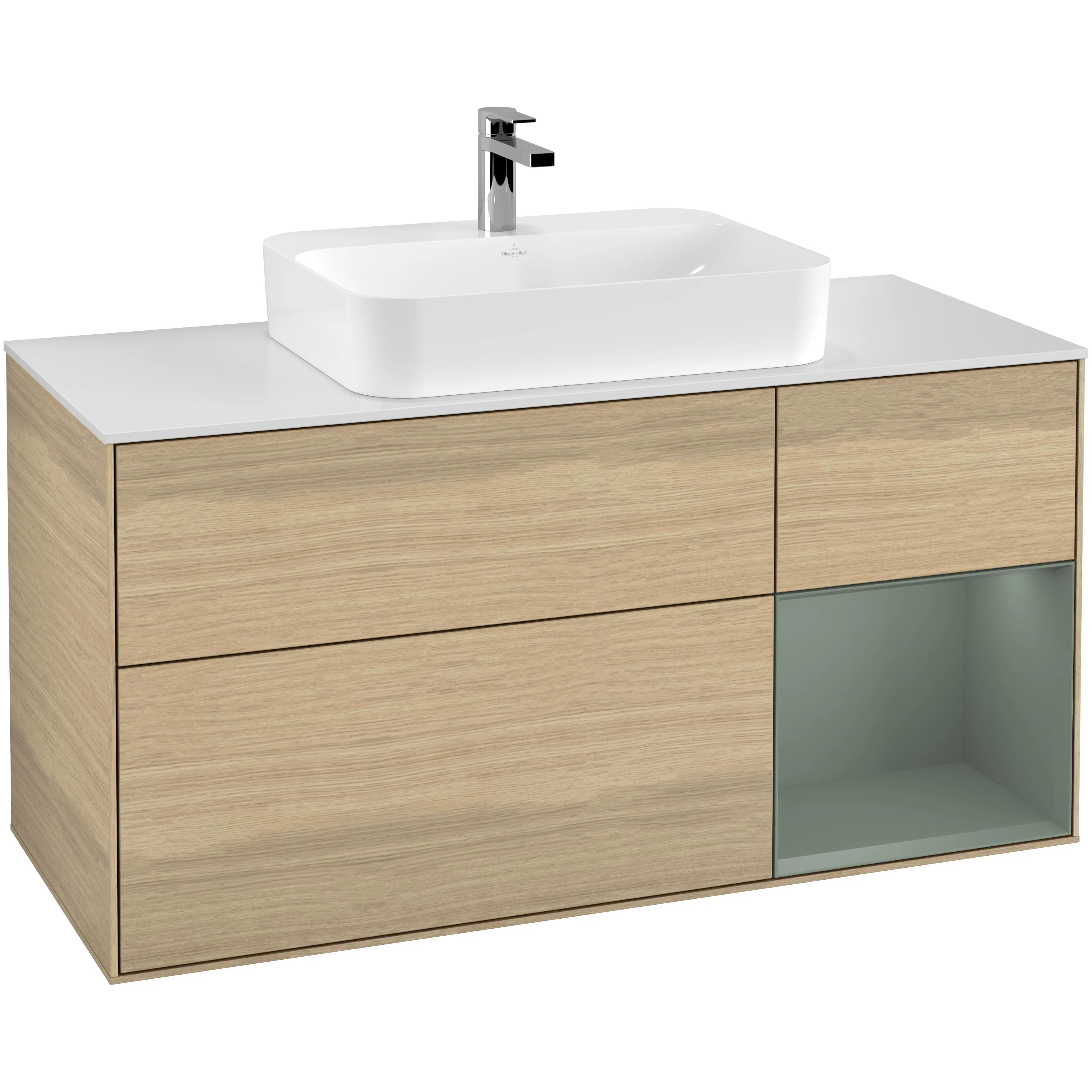 Tvättställsskåp Villeroy & Boch Finion med 3 Lådor Hylla och Bänkskiva för Ytmonterat Tvättställ