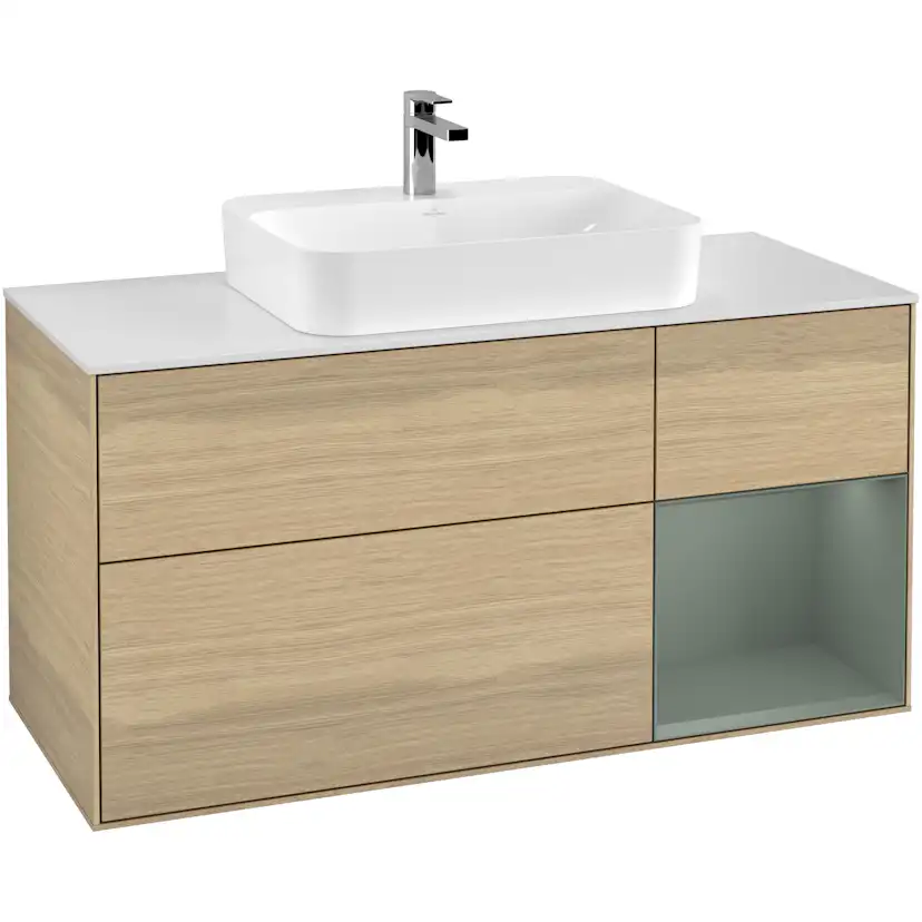 Tvättställsskåp Villeroy & Boch Finion med 3 Lådor Hylla och Bänkskiva för Ytmonterat Tvättställ