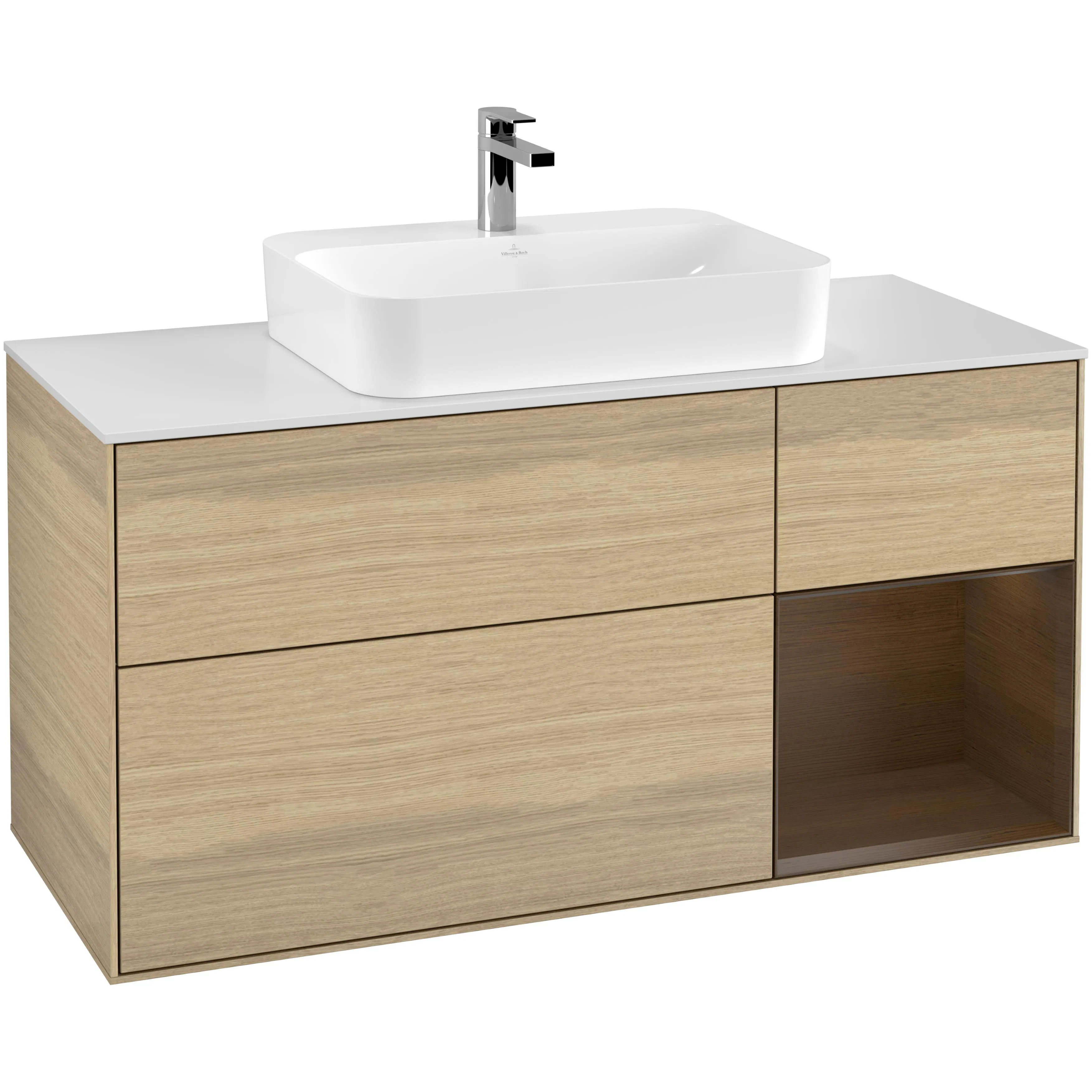 Tvättställsskåp Villeroy & Boch Finion med 3 Lådor Hylla och Bänkskiva för Ytmonterat Tvättställ