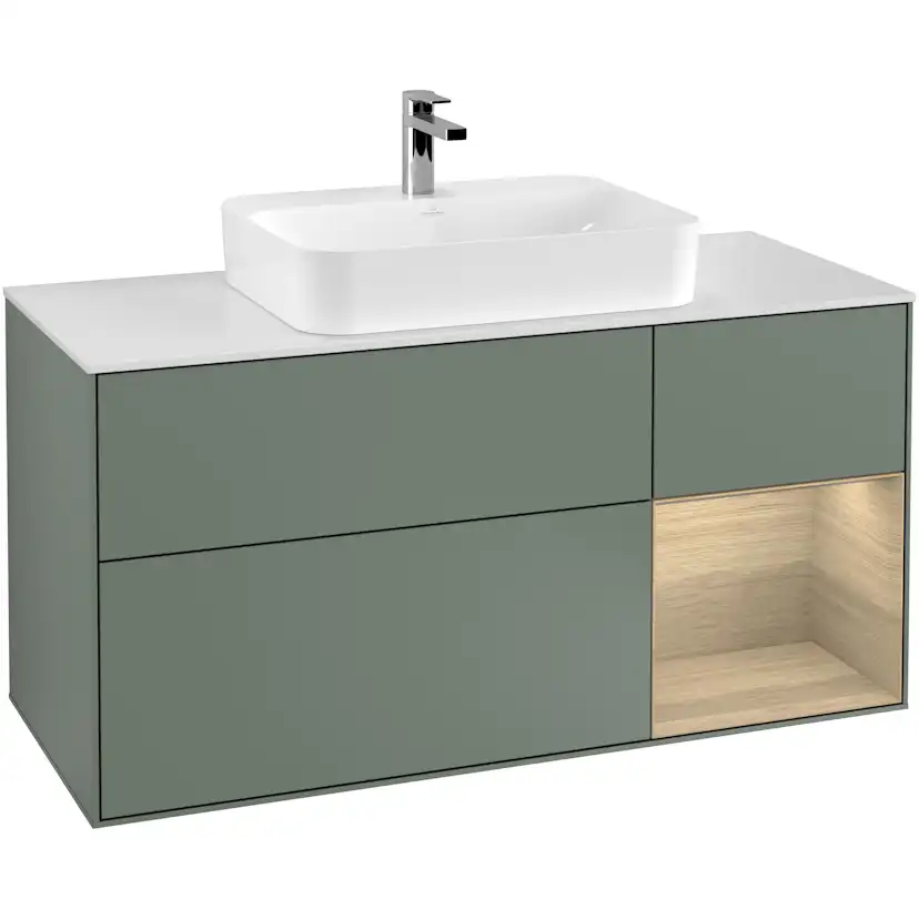 Tvättställsskåp Villeroy & Boch Finion med 3 Lådor Hylla och Bänkskiva för Ytmonterat Tvättställ