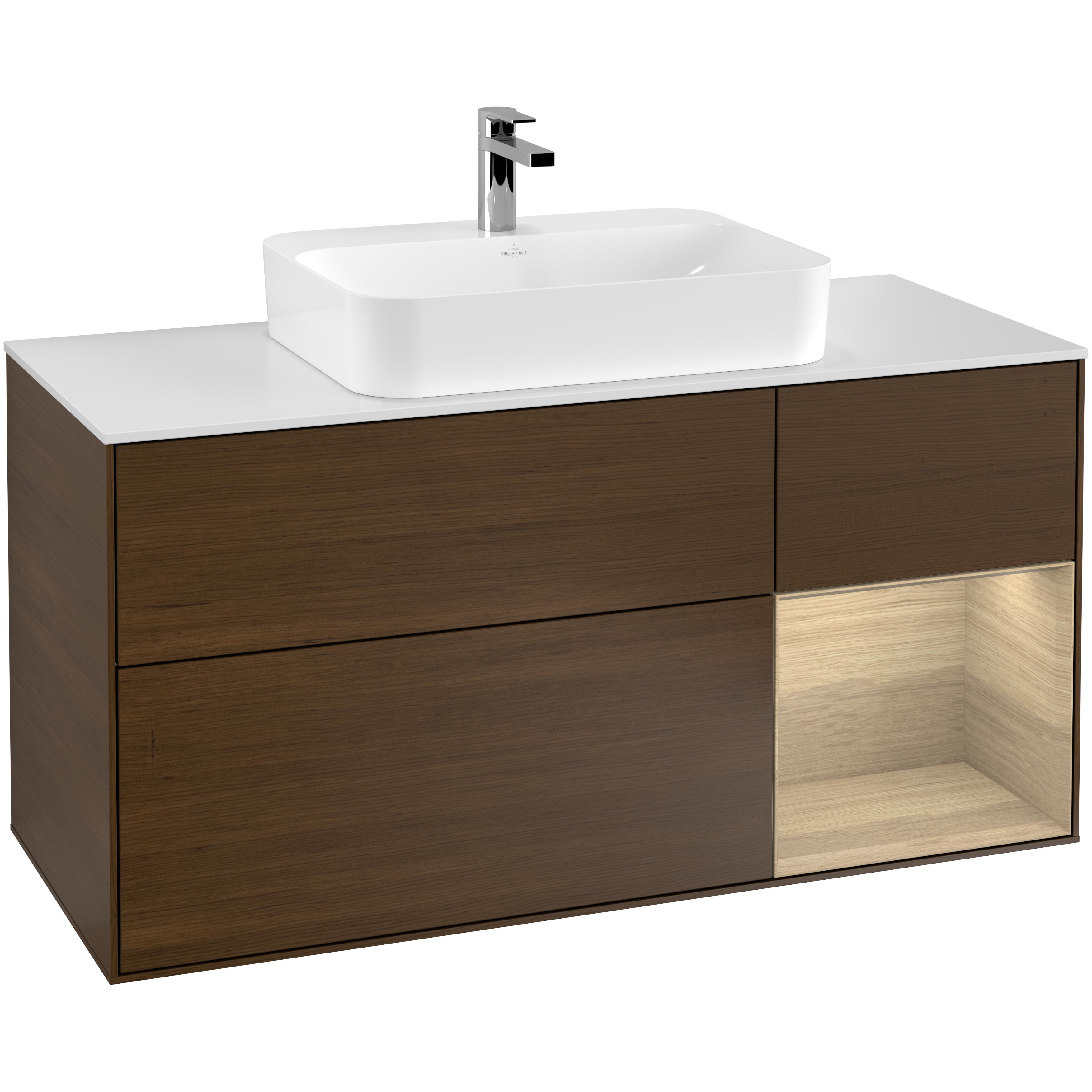 Tvättställsskåp Villeroy & Boch Finion med 3 Lådor Hylla och Bänkskiva för Ytmonterat Tvättställ