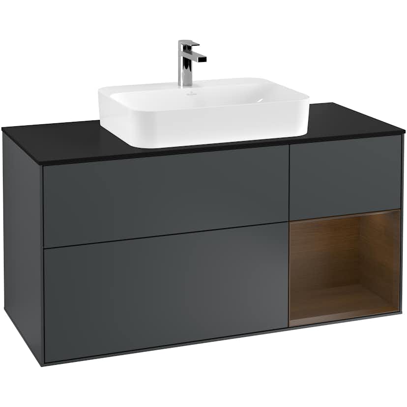 Tvättställsskåp Villeroy & Boch Finion med 3 Lådor Hylla och Bänkskiva för Ytmonterat Tvättställ