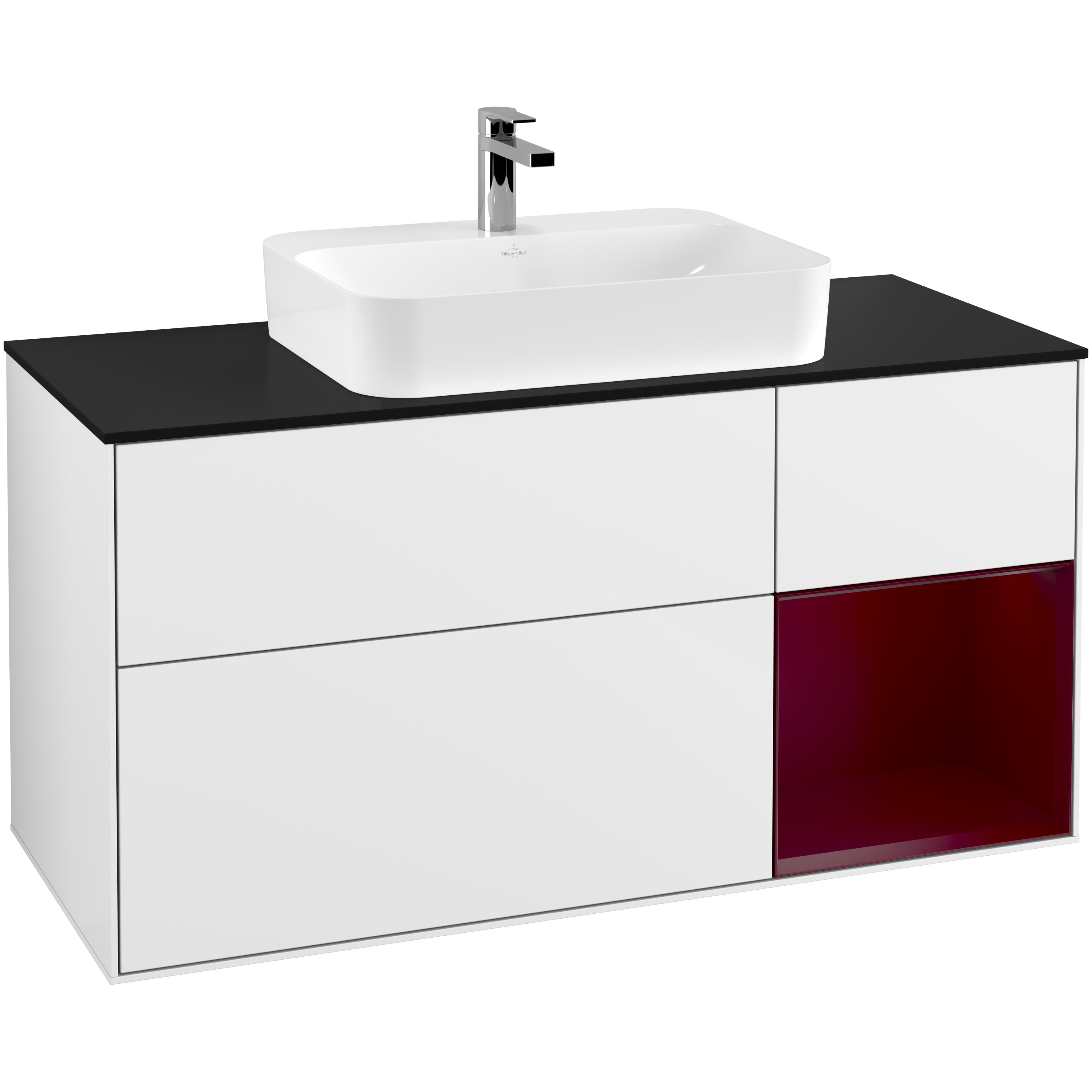 Tvättställsskåp Villeroy & Boch Finion med 3 Lådor Hylla och Bänkskiva för Ytmonterat Tvättställ