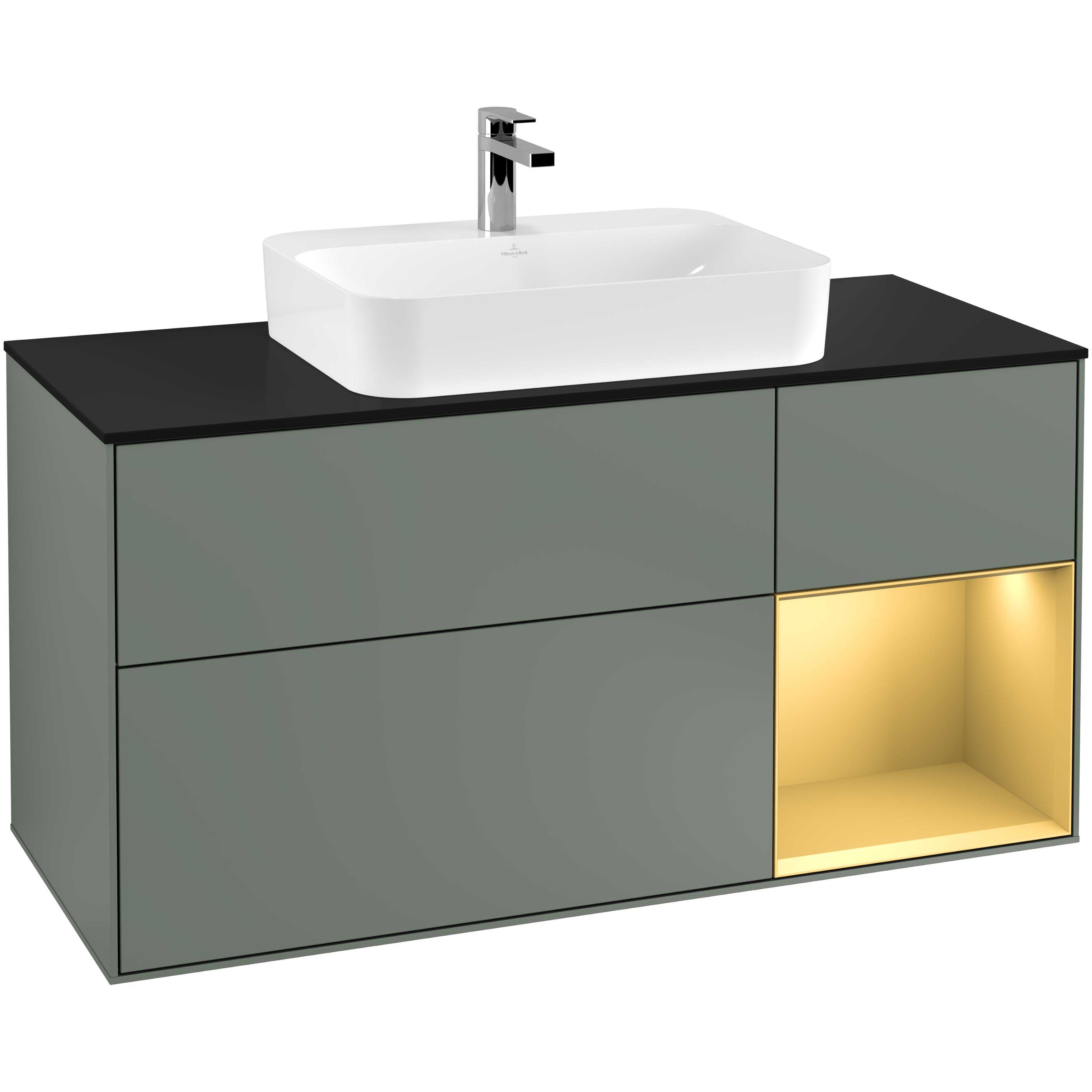 Tvättställsskåp Villeroy & Boch Finion med 3 Lådor Hylla och Bänkskiva för Ytmonterat Tvättställ