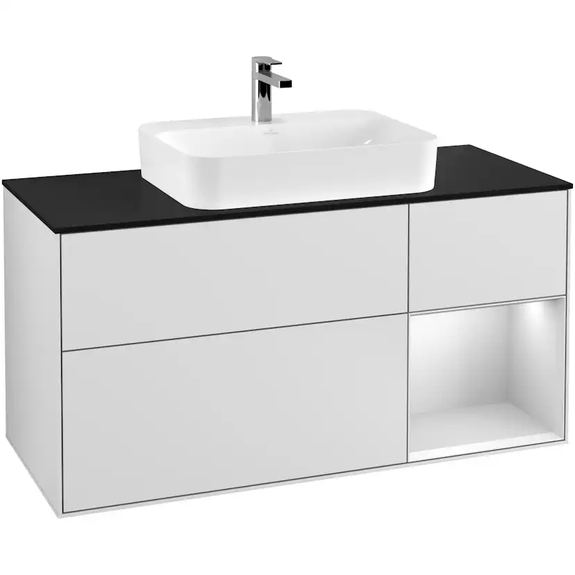 Tvättställsskåp Villeroy & Boch Finion med 3 Lådor Hylla och Bänkskiva för Ytmonterat Tvättställ