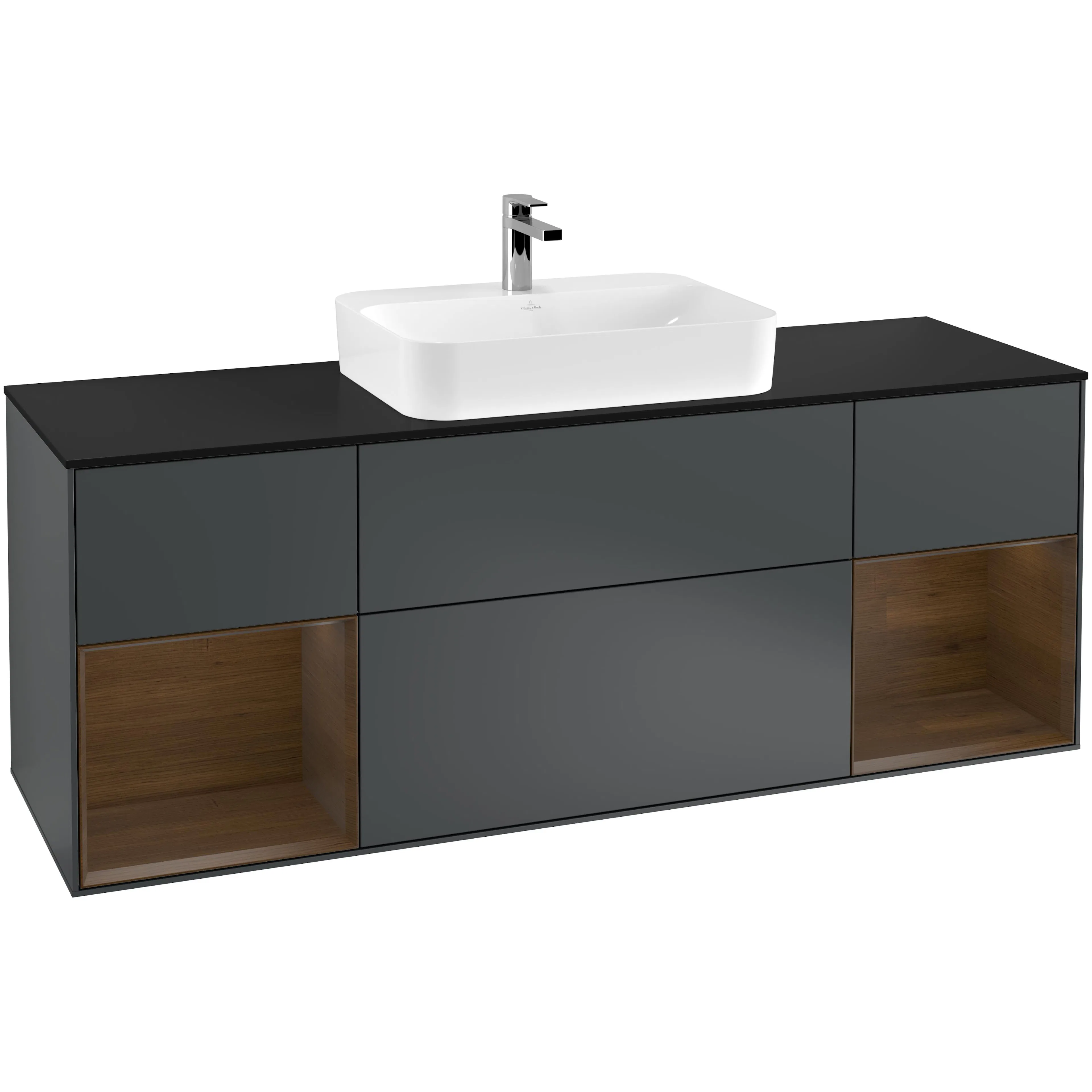 Tvättställsskåp Villeroy & Boch Finion med Två Hyllor och Bänkskiva för Ytmonterat Tvättställ