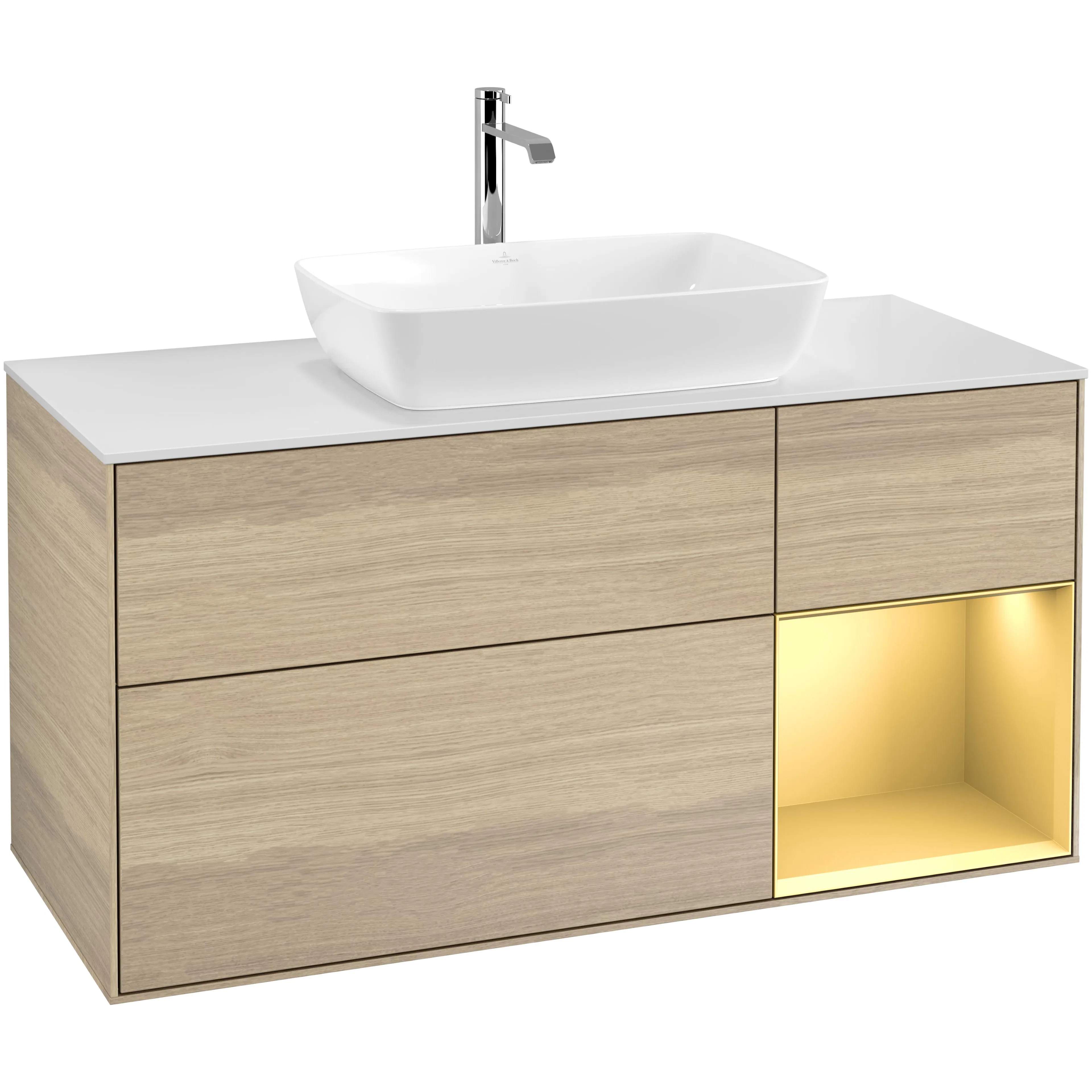 Tvättställsskåp Villeroy & Boch Finion med 3 Lådor Hylla och Bänkskiva för Fristående Tvättställ från Artis & Collaro