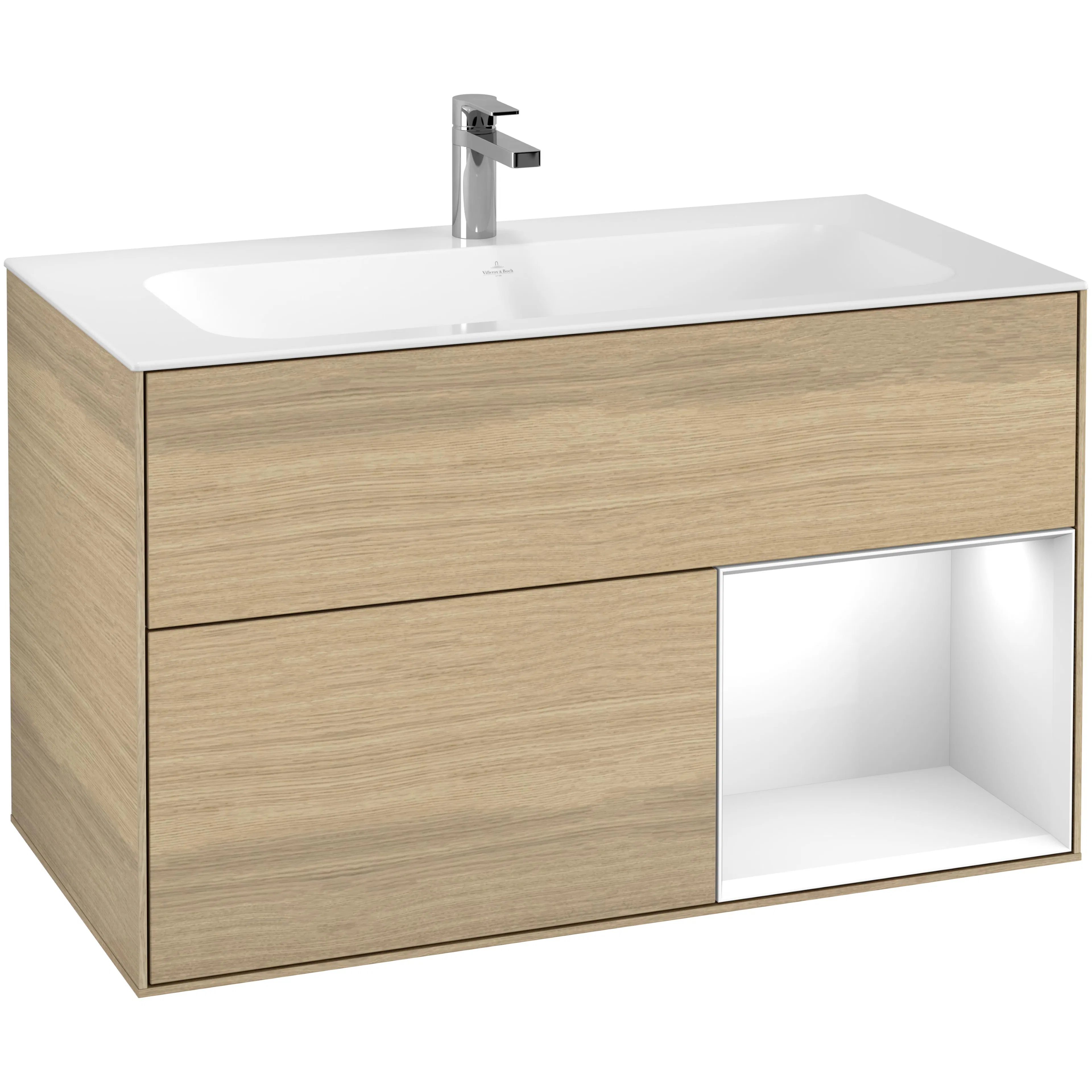 Tvättställsskåp Villeroy & Boch Finion med 2 Lådor och Hylla för Inbyggt Tvättställ