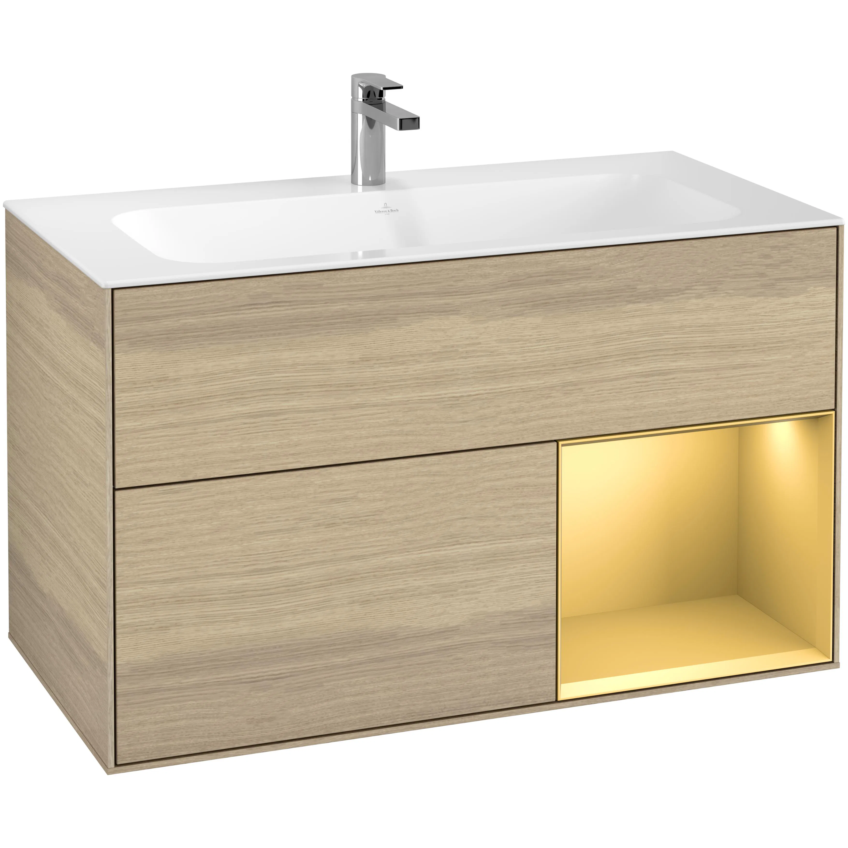 Tvättställsskåp Villeroy & Boch Finion med 2 Lådor och Hylla för Inbyggt Tvättställ