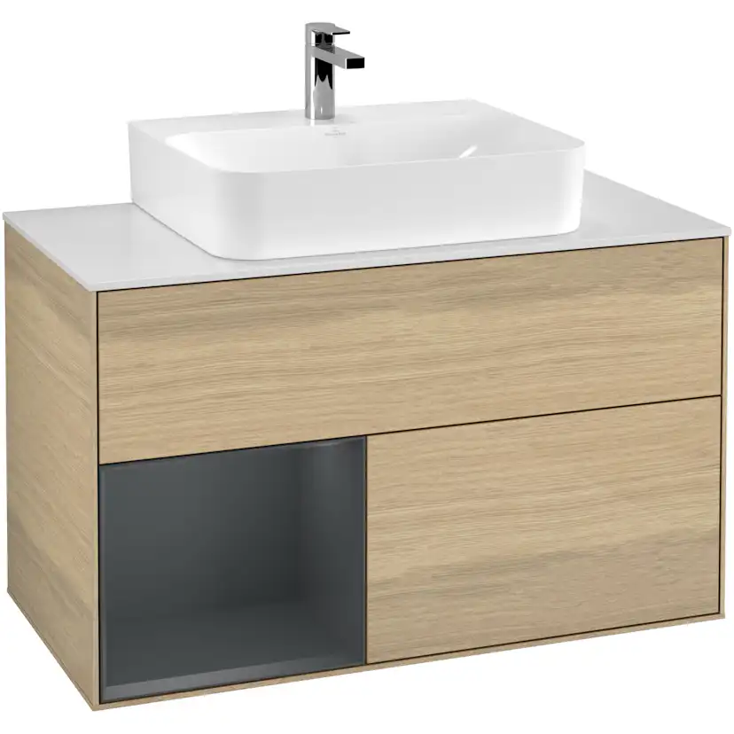 Tvättställsskåp Villeroy & Boch Finion med 2 Lådor Hylla och Bänkskiva för Centrerat Tvättställ