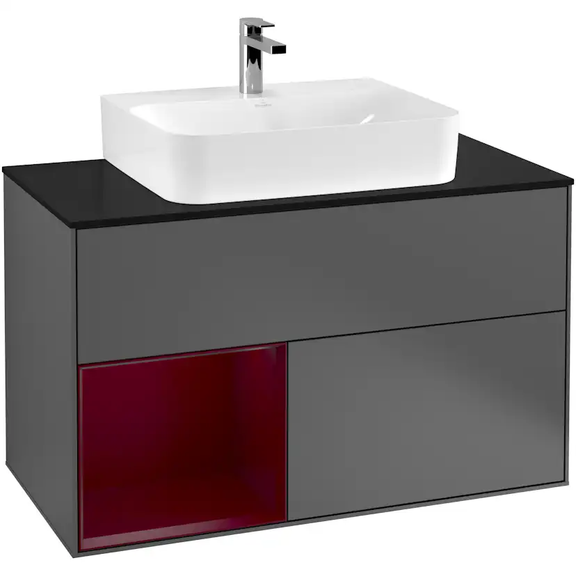 Tvättställsskåp Villeroy & Boch Finion med 2 Lådor Hylla och Bänkskiva för Centrerat Tvättställ