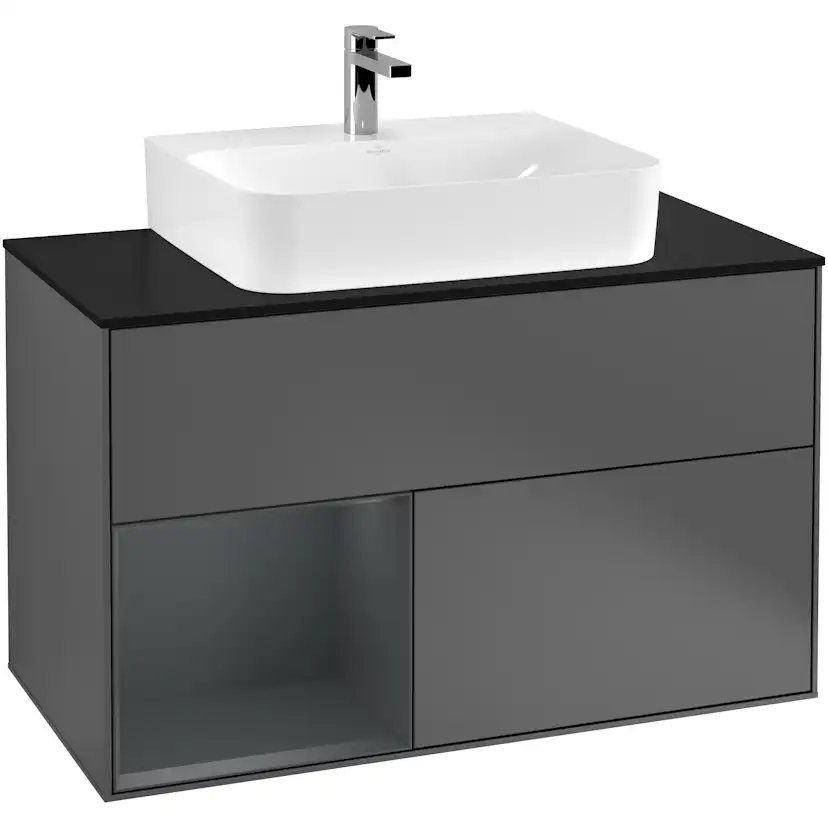 Tvättställsskåp Villeroy & Boch Finion med 2 Lådor Hylla och Bänkskiva för Centrerat Tvättställ