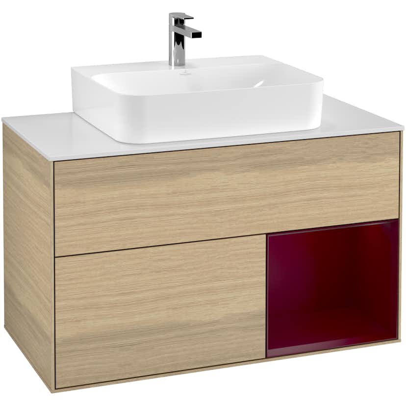 Tvättställsskåp Villeroy & Boch Finion med 2 Lådor Hylla och Bänkskiva för Centrerat Tvättställ