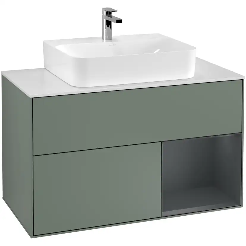 Tvättställsskåp Villeroy & Boch Finion med 2 Lådor Hylla och Bänkskiva för Centrerat Tvättställ