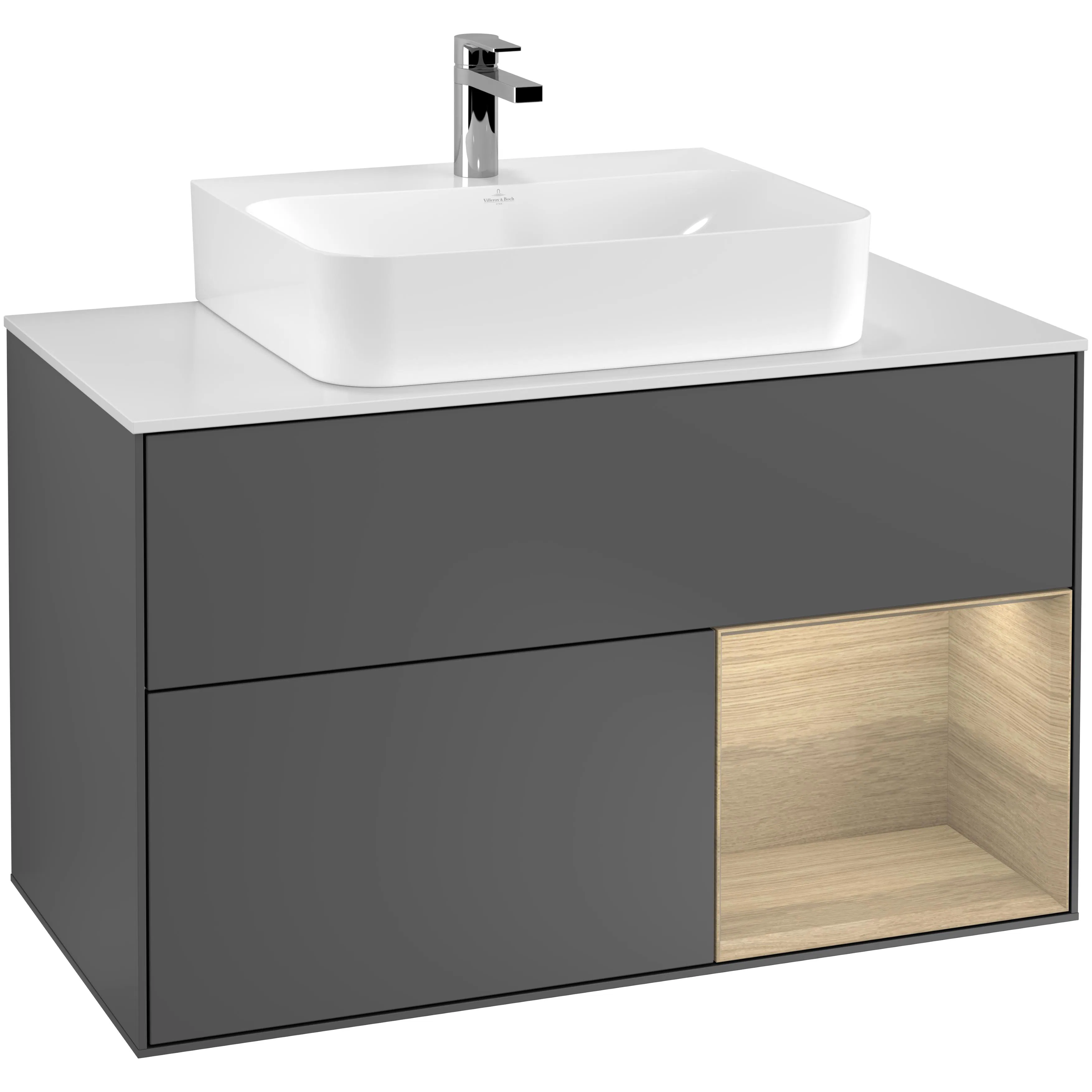 Tvättställsskåp Villeroy & Boch Finion med 2 Lådor Hylla och Bänkskiva för Centrerat Tvättställ